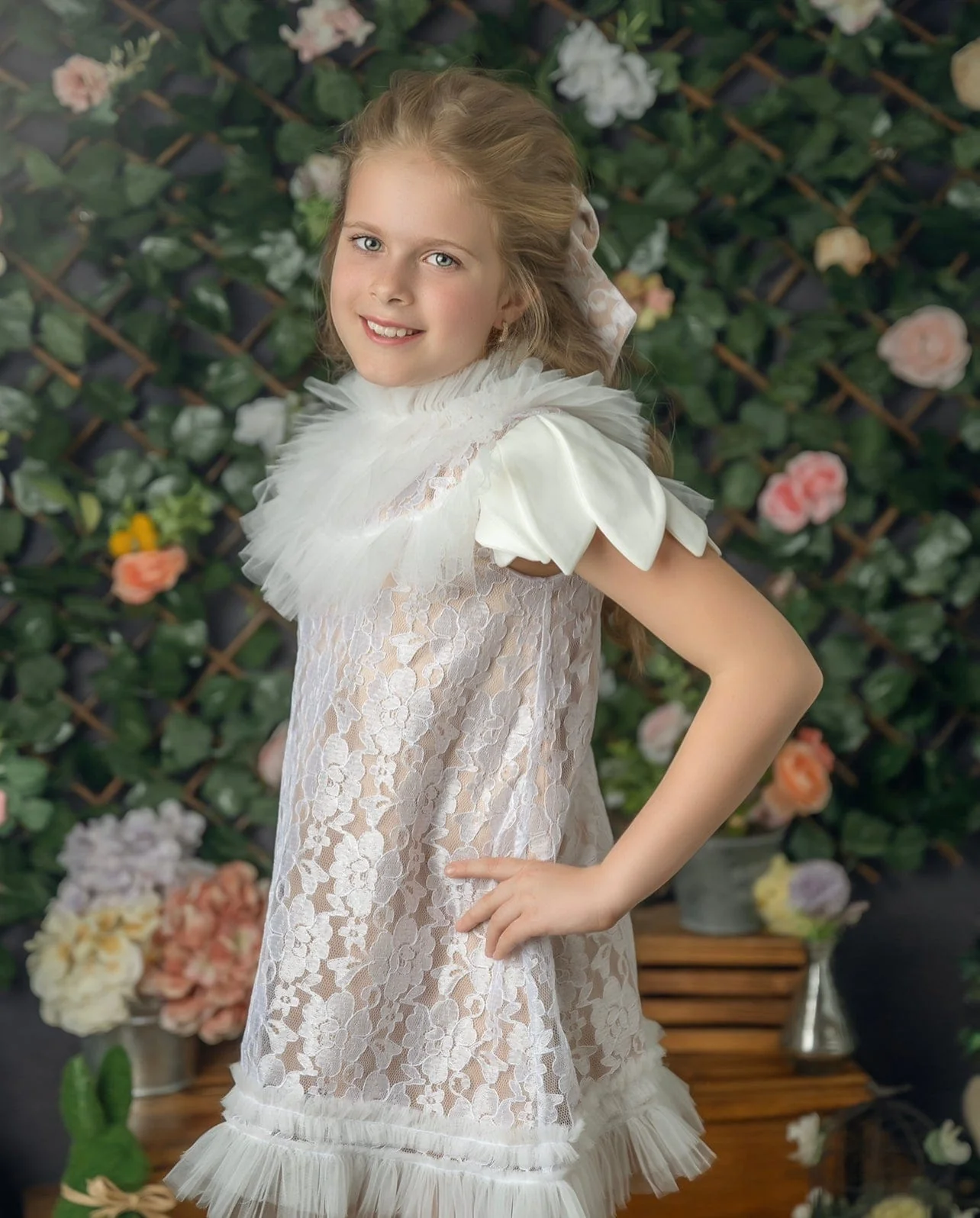Dove Lace Overlay Beige Dress - Image 8