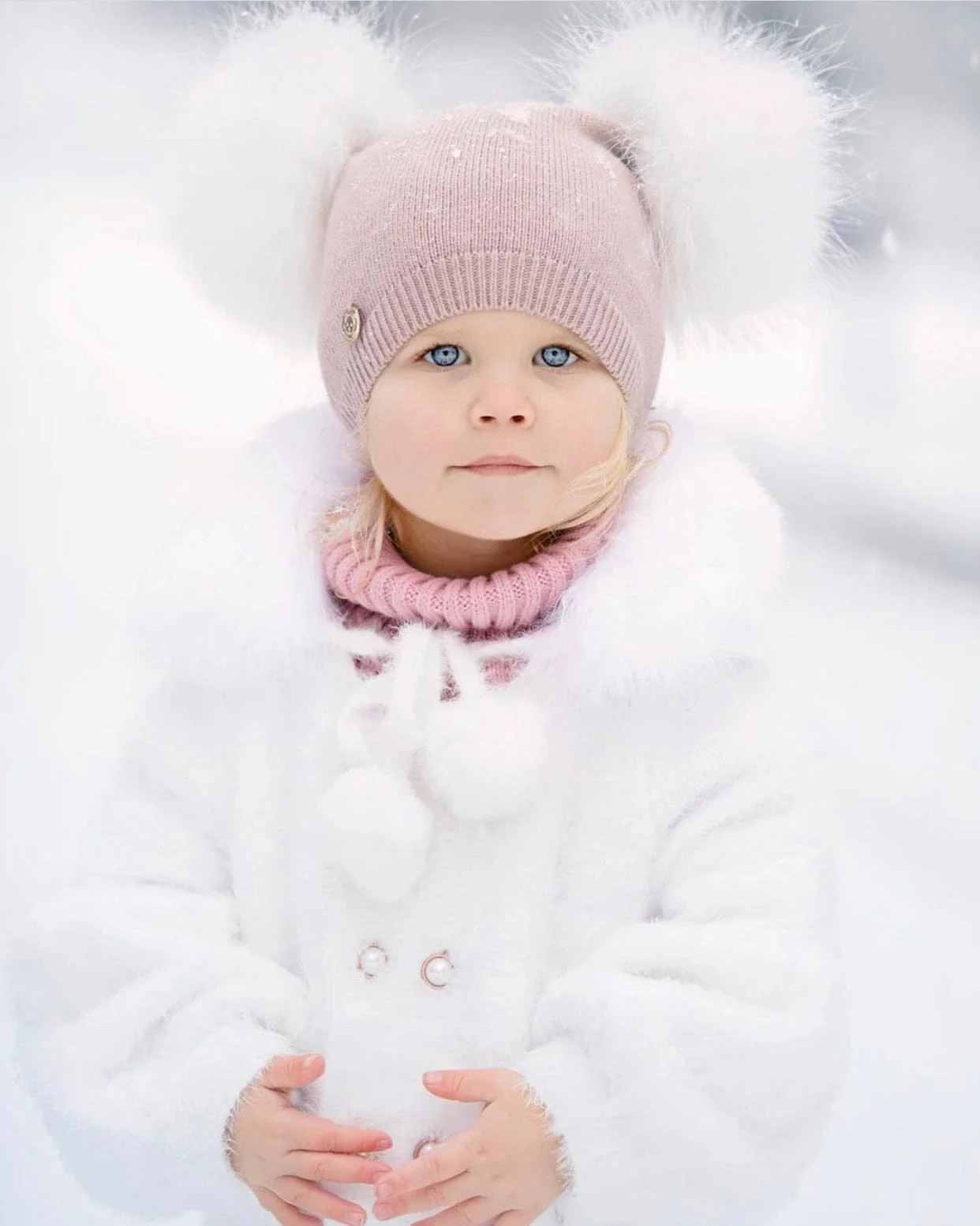 Sasha Double Pom Angora Beanie Hat - Image 3