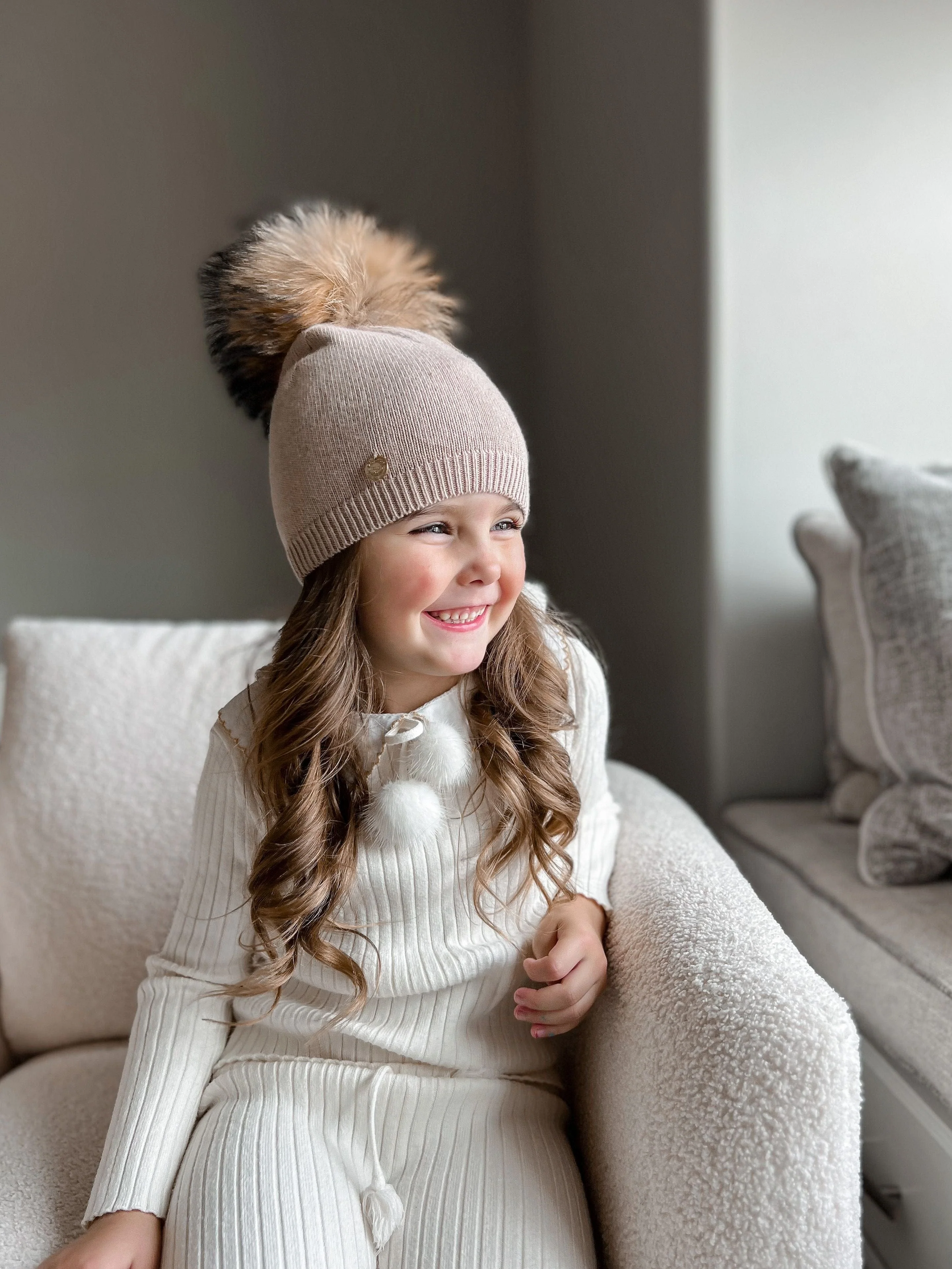 Sasha Single Pom Angora Beanie Hat - Image 5