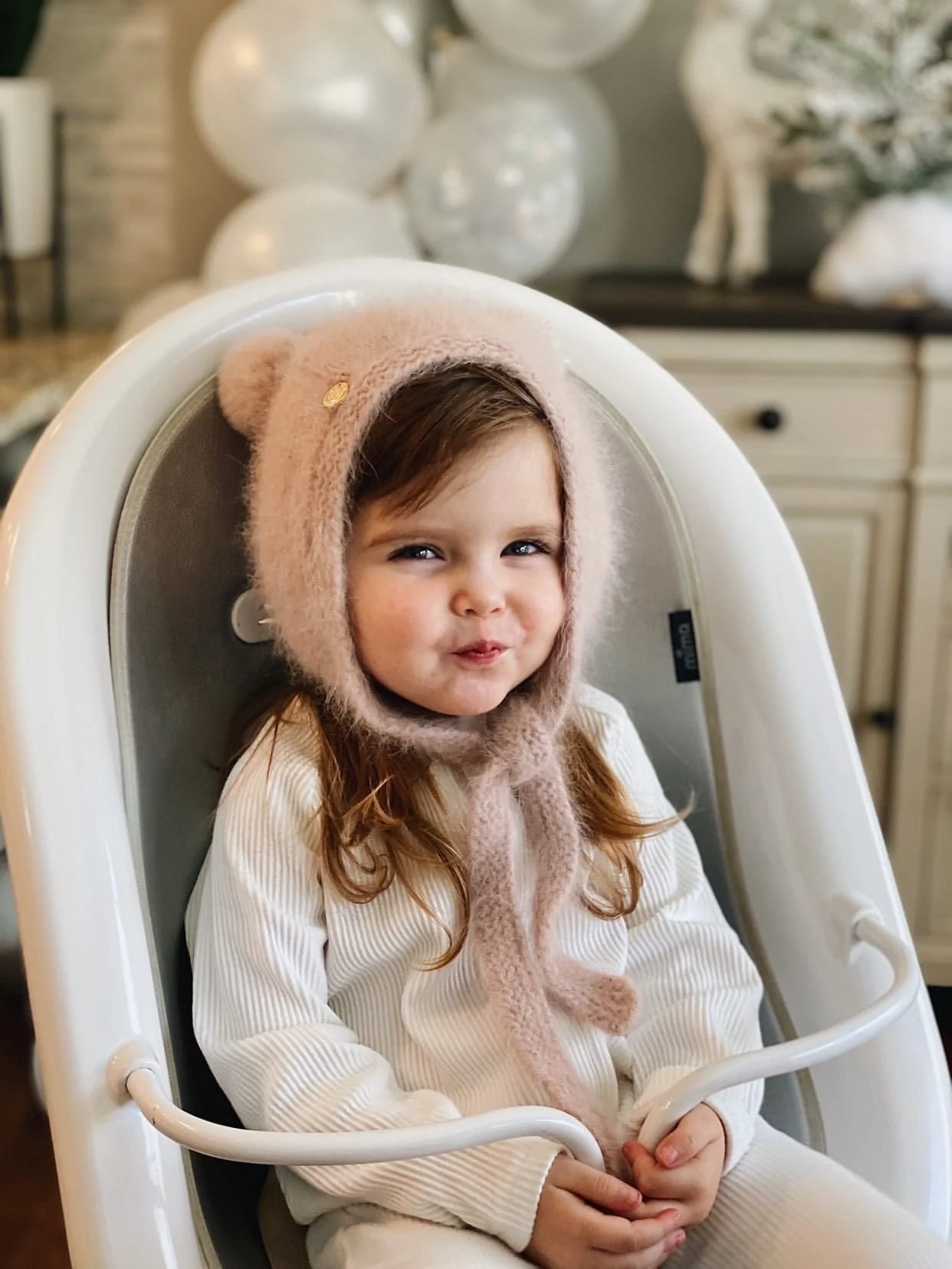 Dusty Pink Cashmere Teddy Hat - Image 3