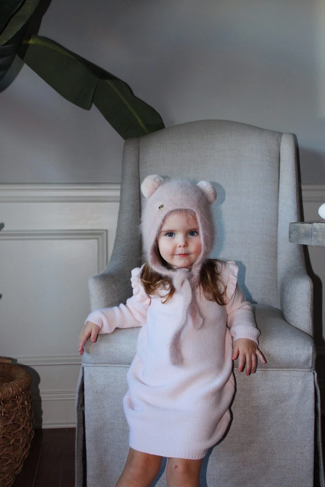 Dusty Pink Cashmere Teddy Hat - Image 6