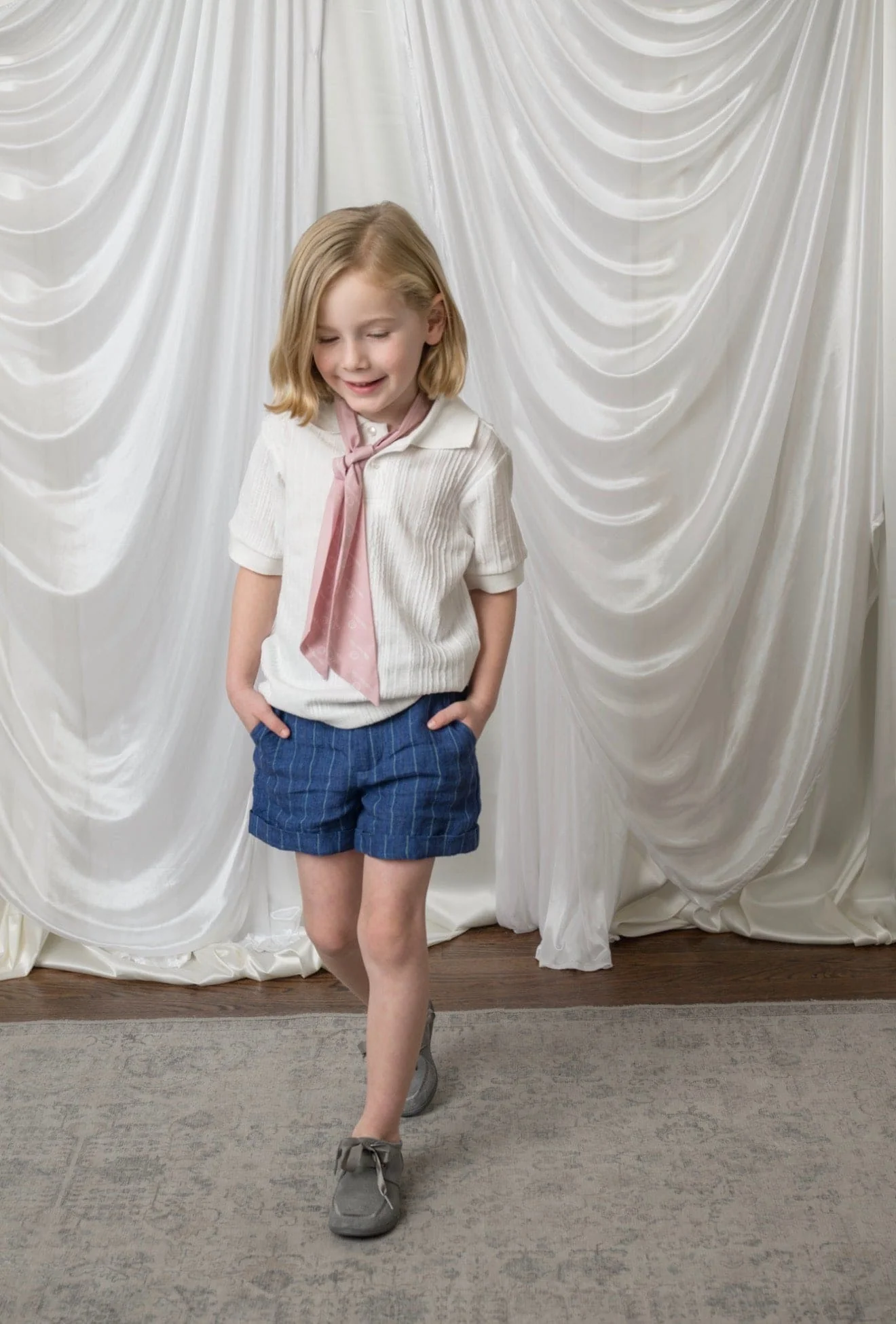 Dusty Pink Logo Chiffon Scarf - Image 2