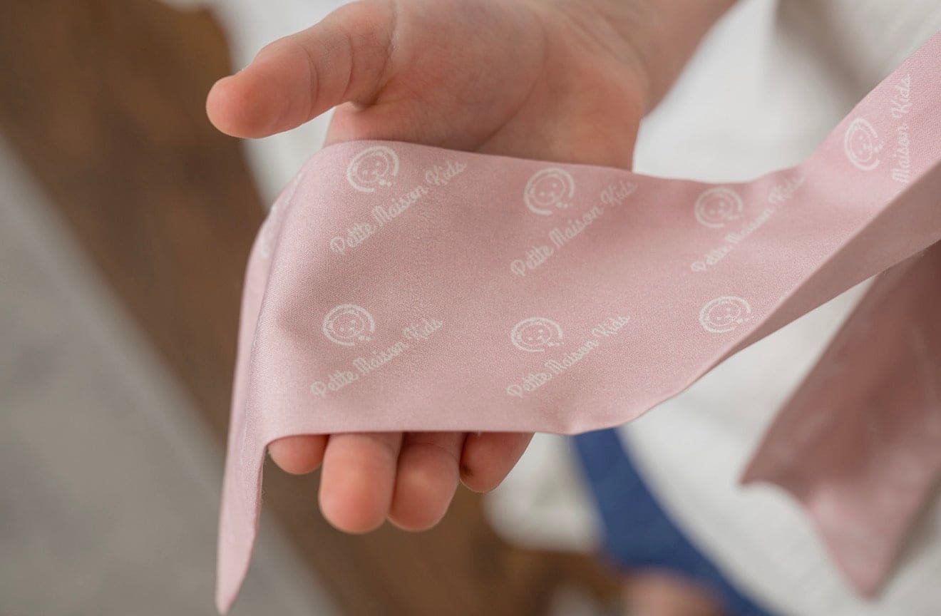 Dusty Pink Logo Chiffon Scarf - Image 4