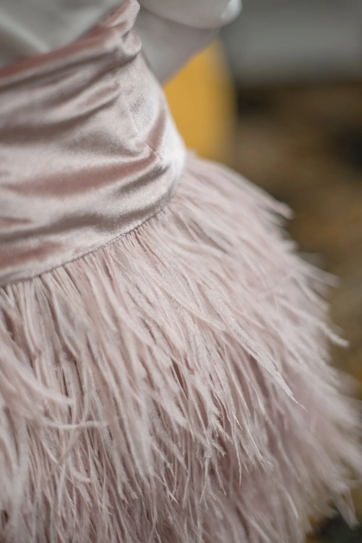 Dusty Pink Feather Skirt - Image 6