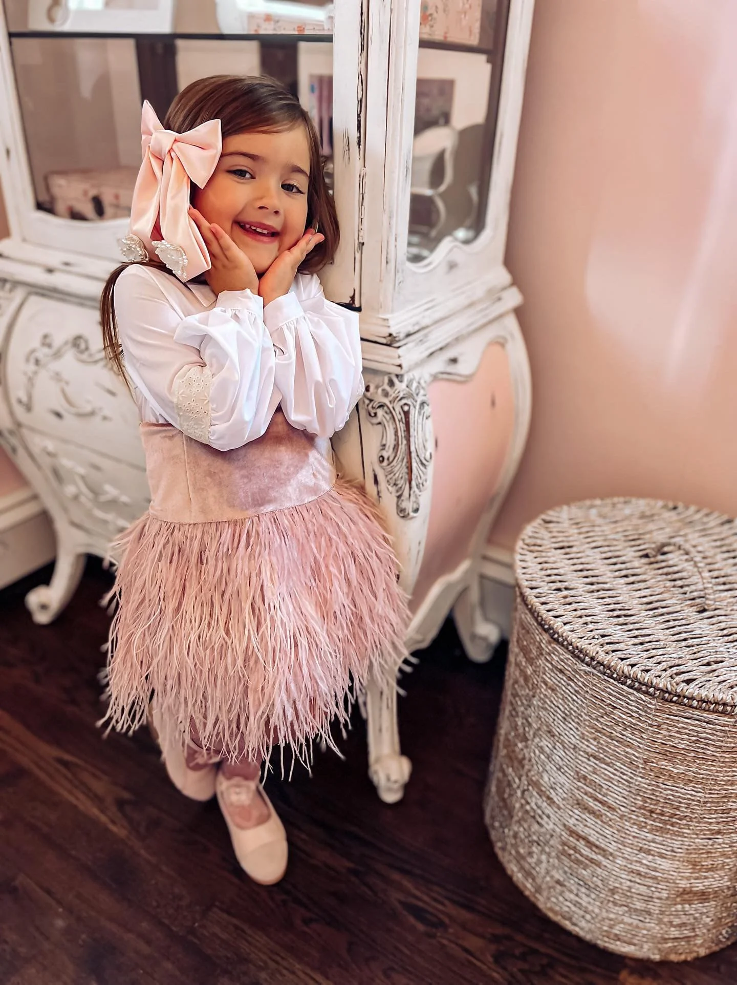 Dusty Pink Feather Skirt - Image 8