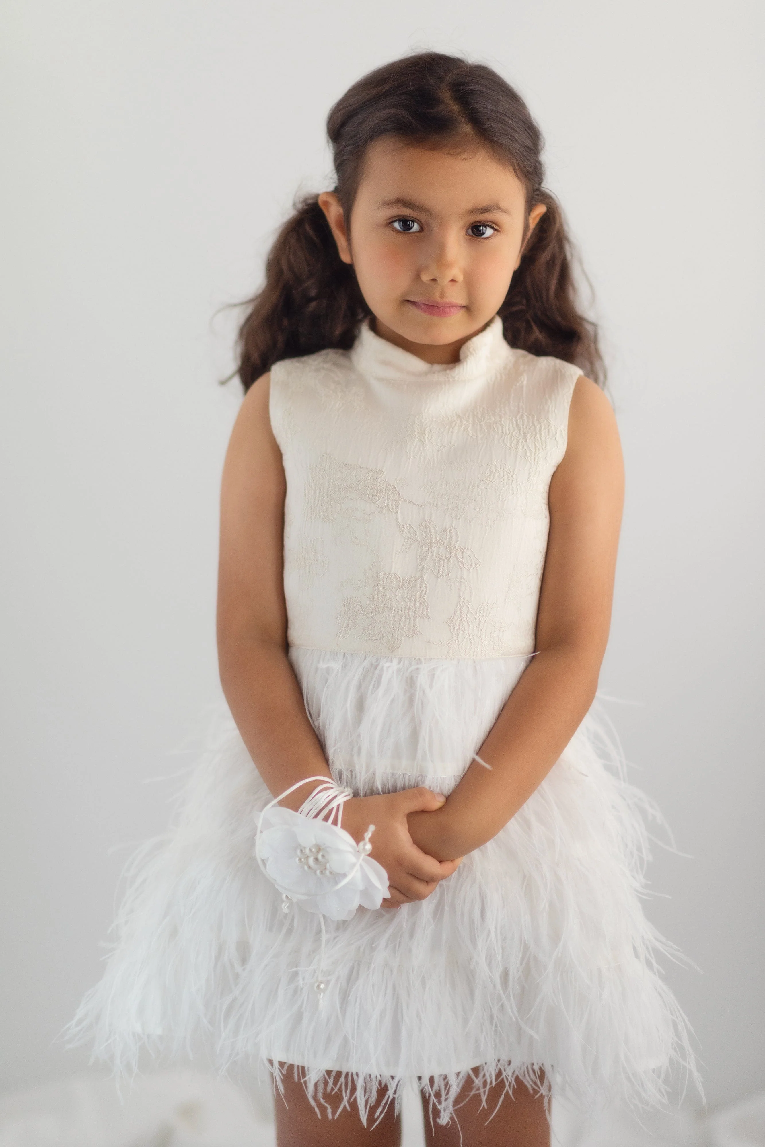 Eliza Ivory Feather Dress - Image 6