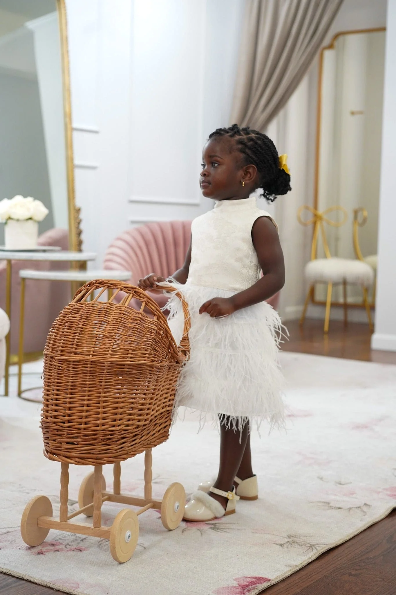 Eliza Ivory Feather Dress - Image 9