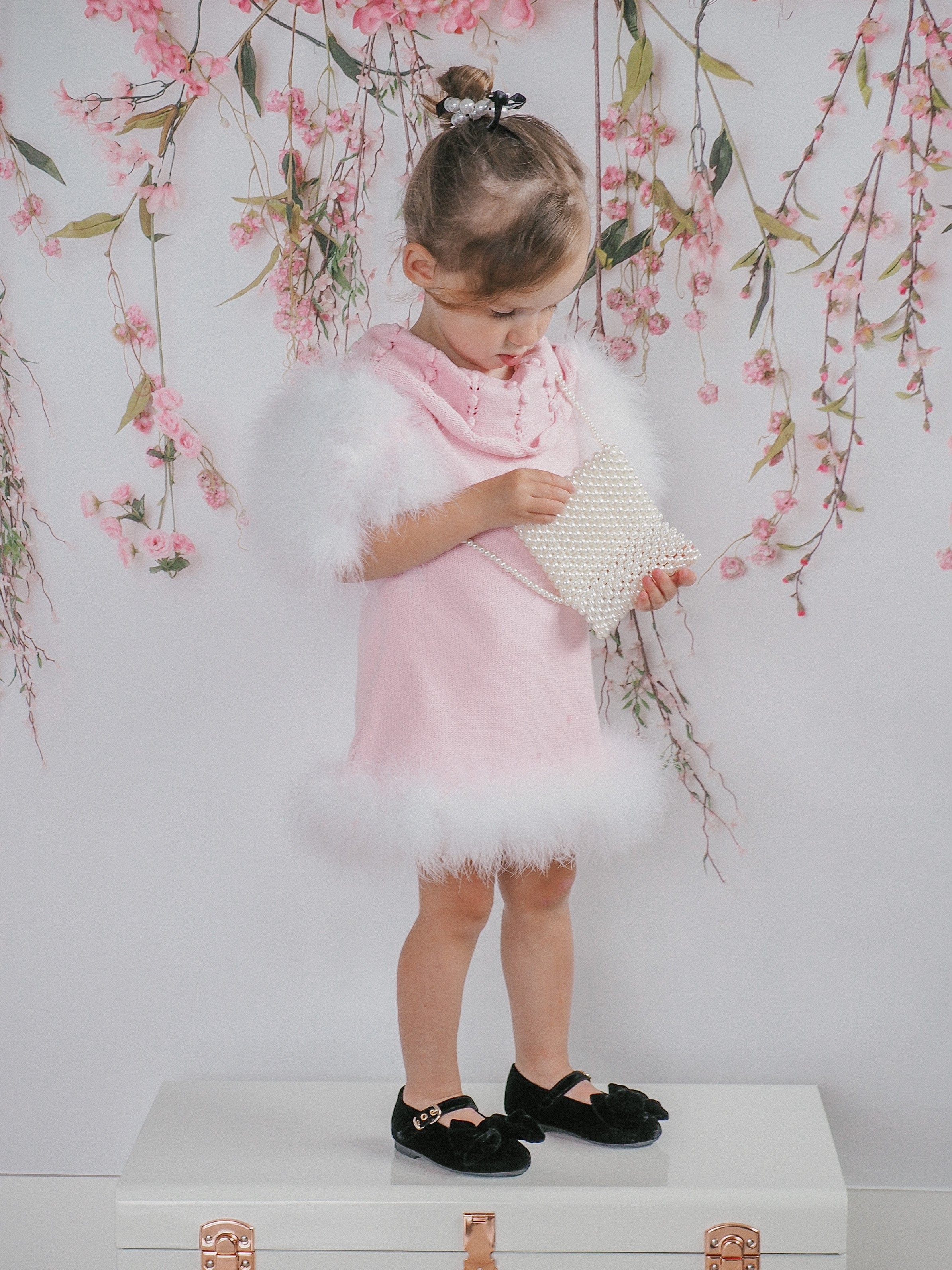 Ella Knit Pink Feather Dress - Image 12