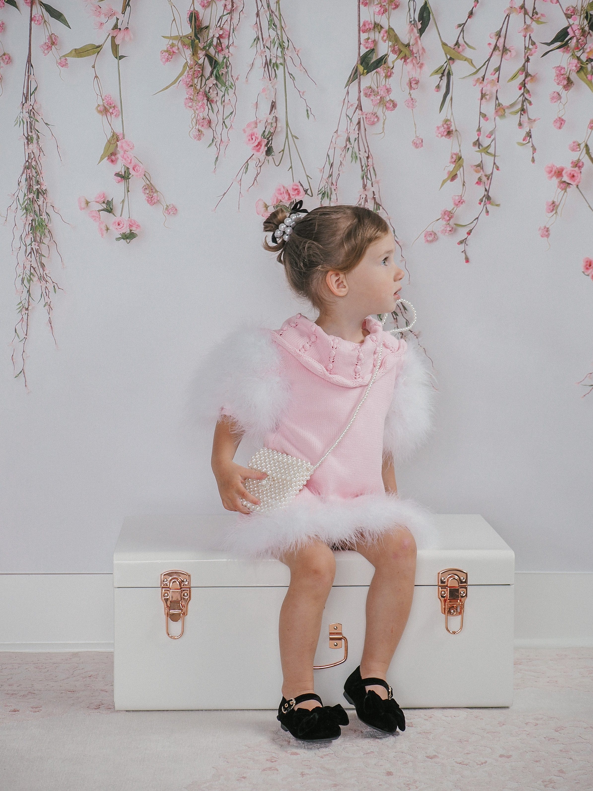Ella Knit Pink Feather Dress - Image 16