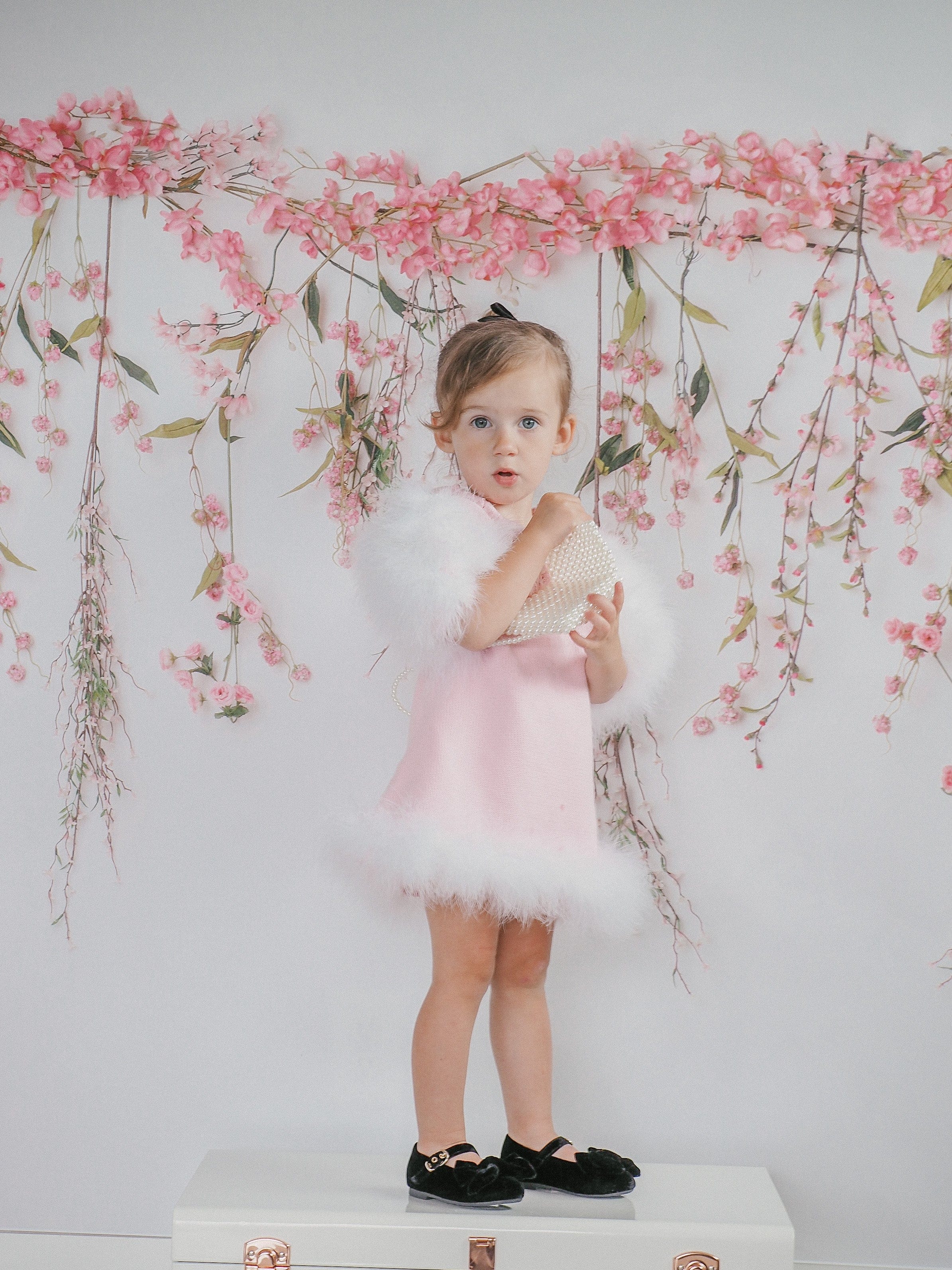 Ella Knit Pink Feather Dress - Image 18