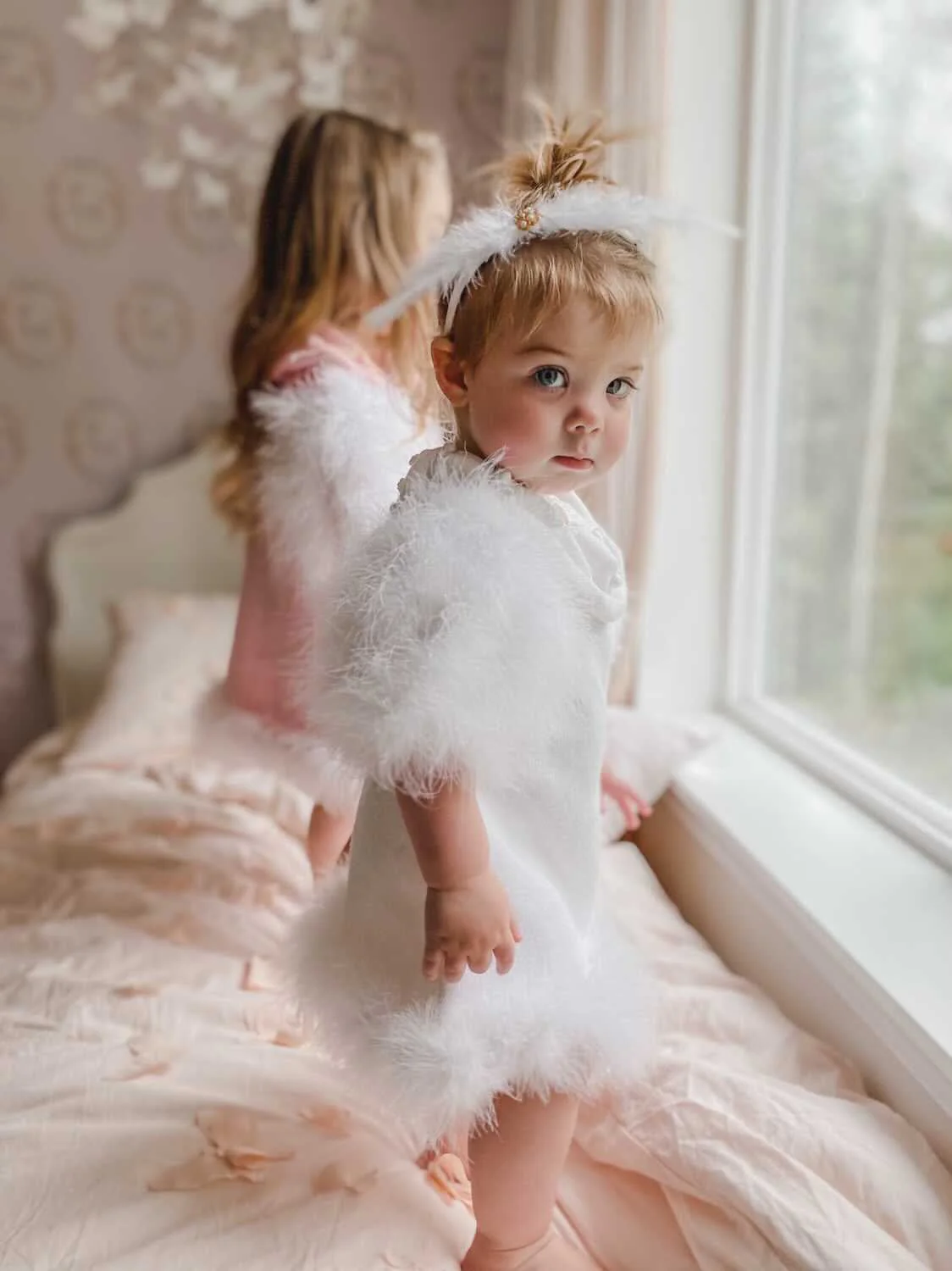 Ella Knit White Feather Dress - Image 12
