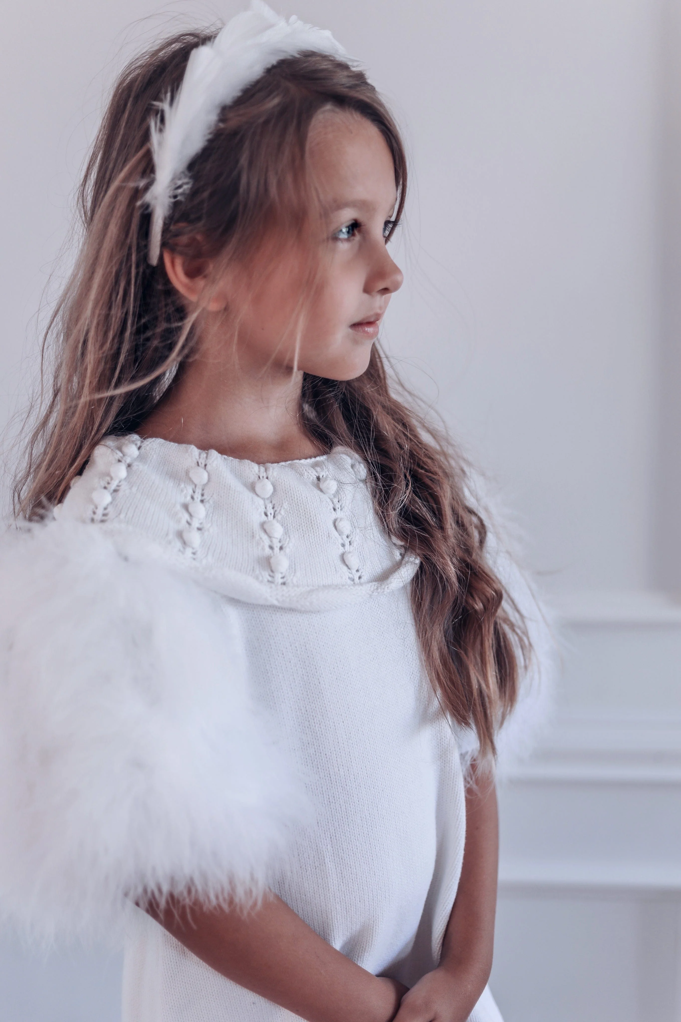 Ella Knit White Feather Dress - Image 17