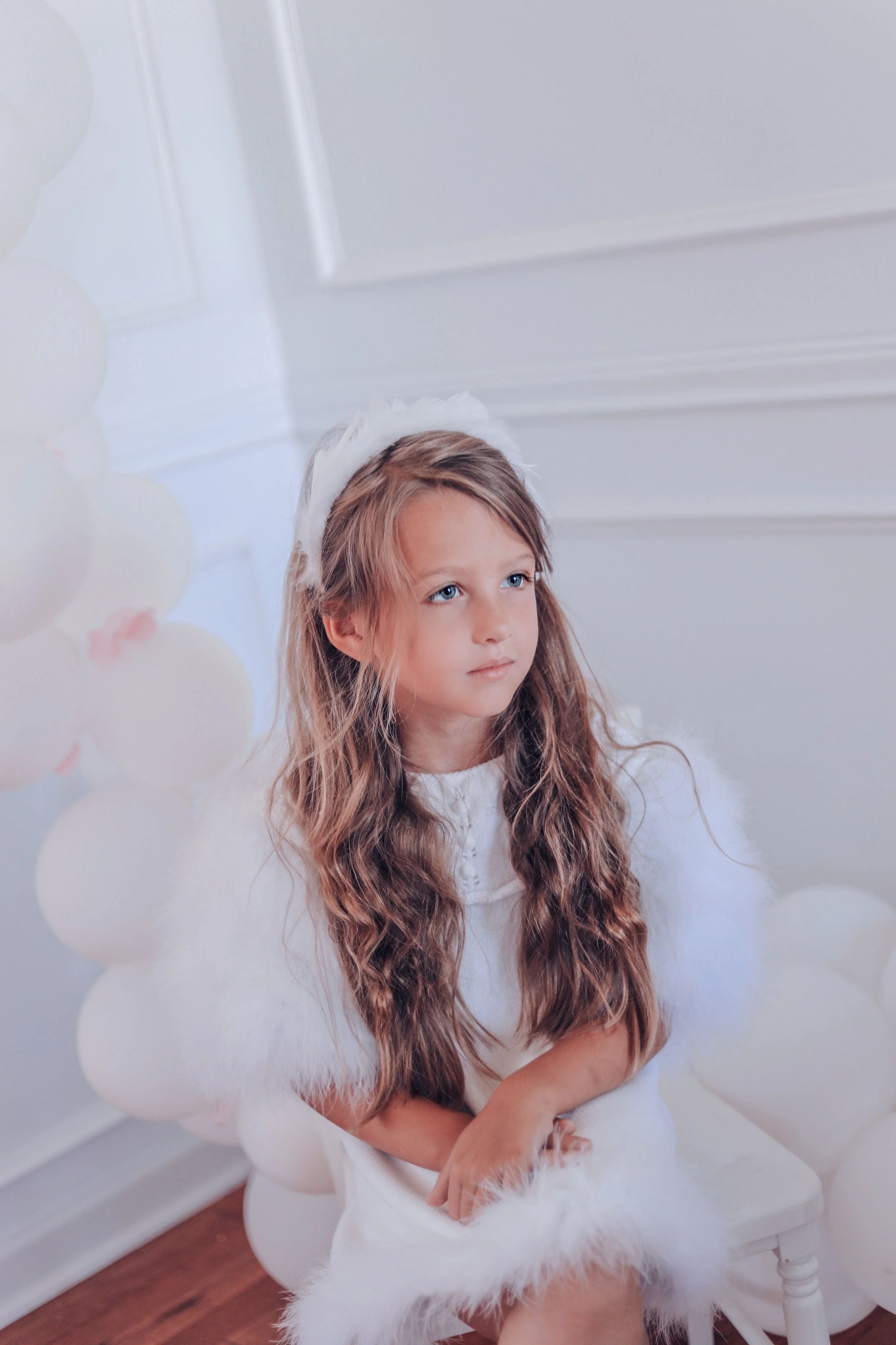 Ella Knit White Feather Dress - Image 20