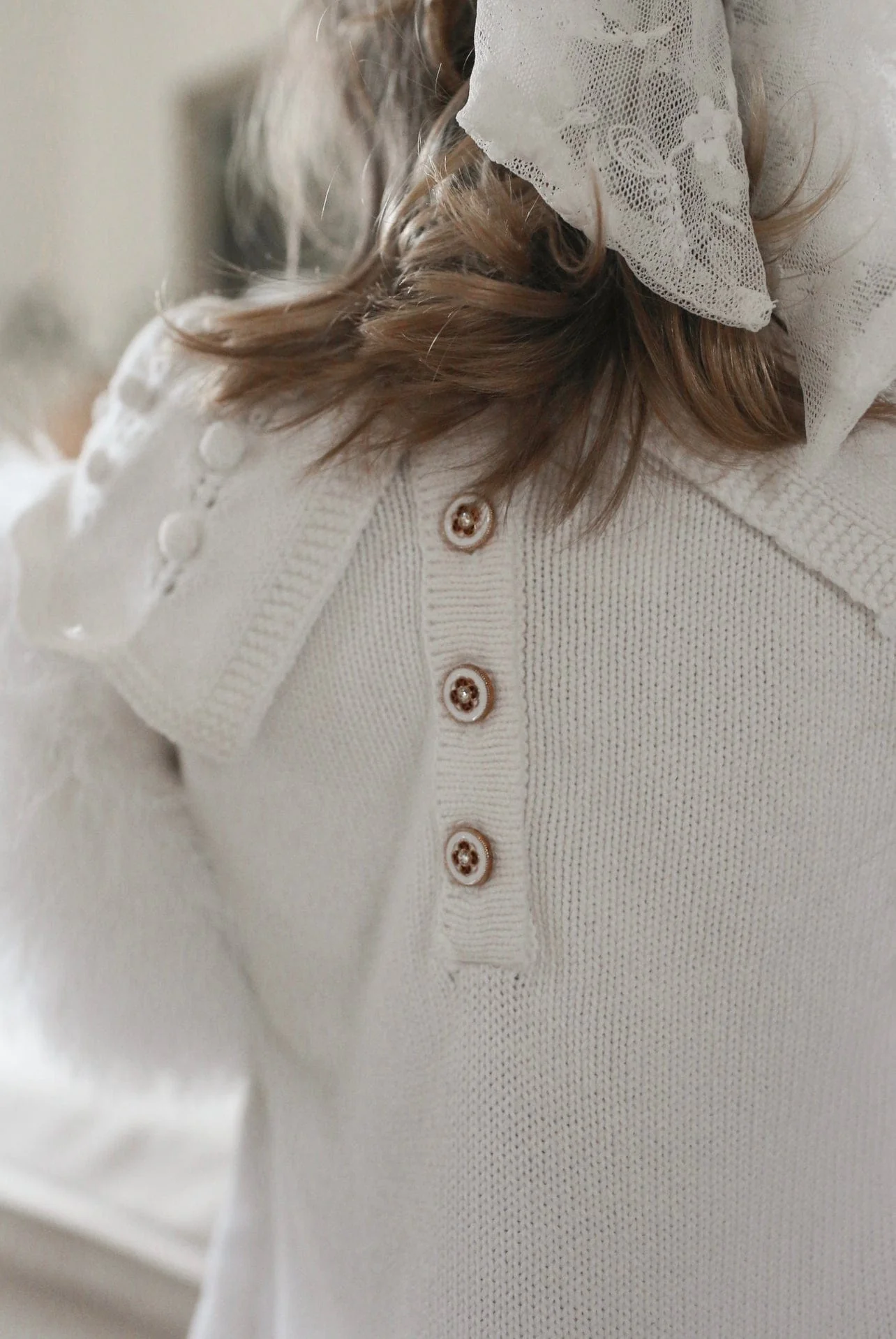 Ella Knit White Feather Dress - Image 26