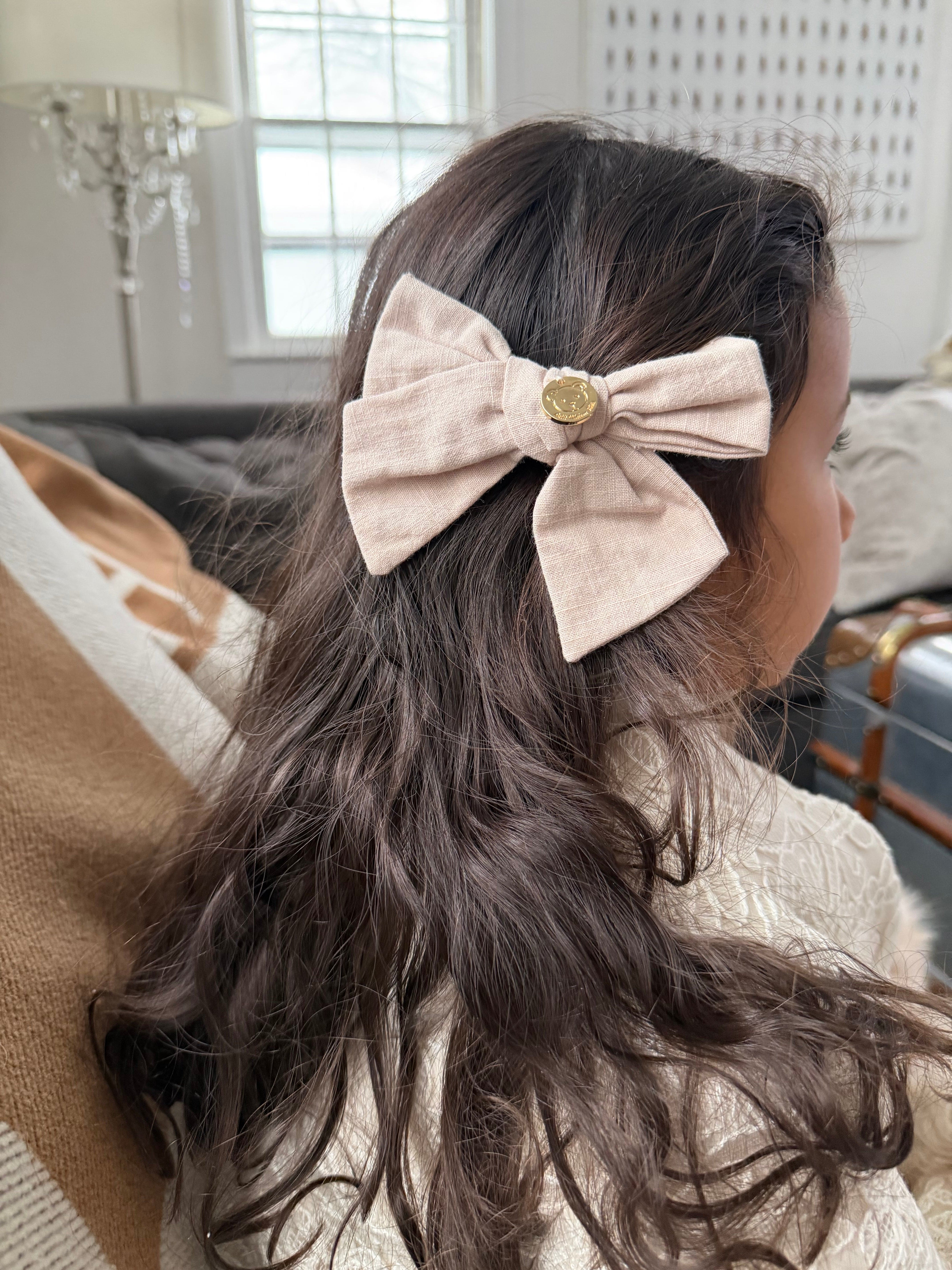 Emma Linen Hair Bow - Image 13
