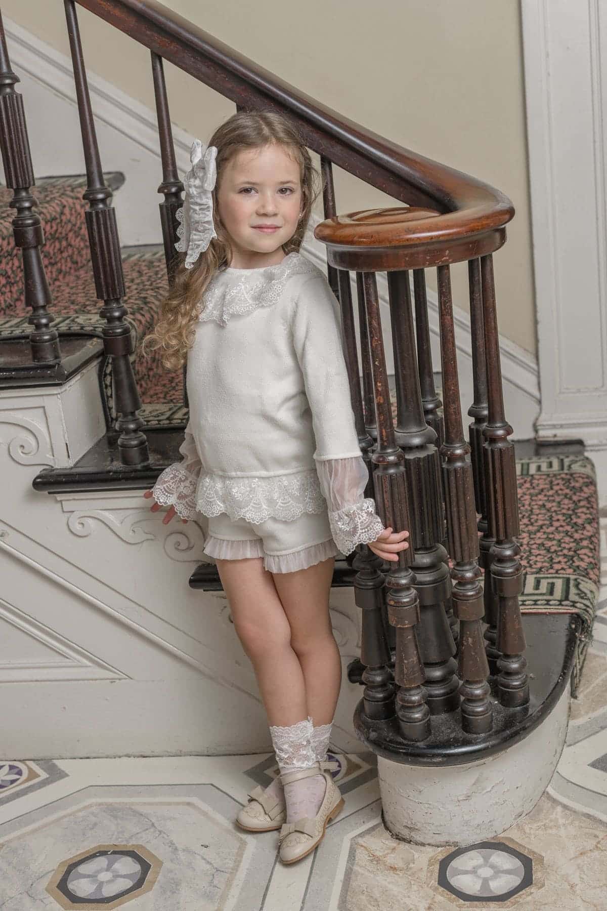 Emma White Cotton and Lace Top and Shorts Set - Image 10