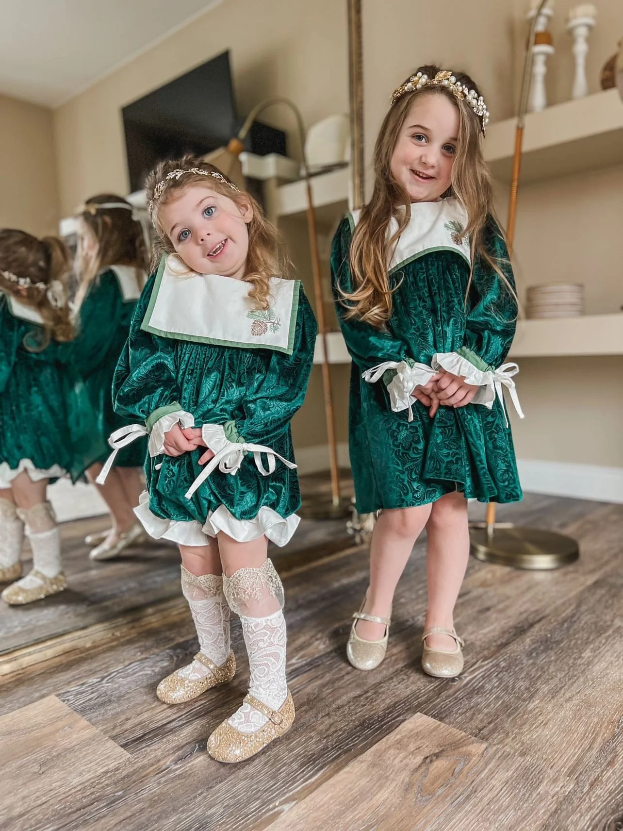 Everly Damask Velour Green Romper - Image 10