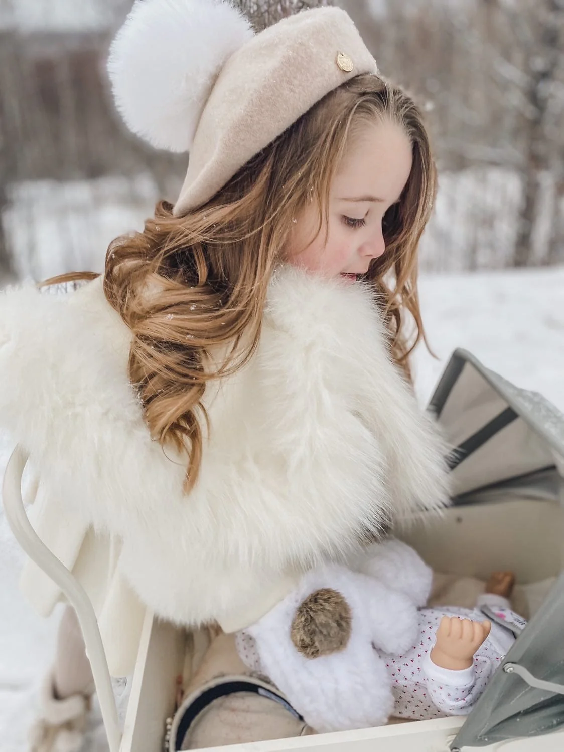 Evie Ivory Wool Capelet - Image 11
