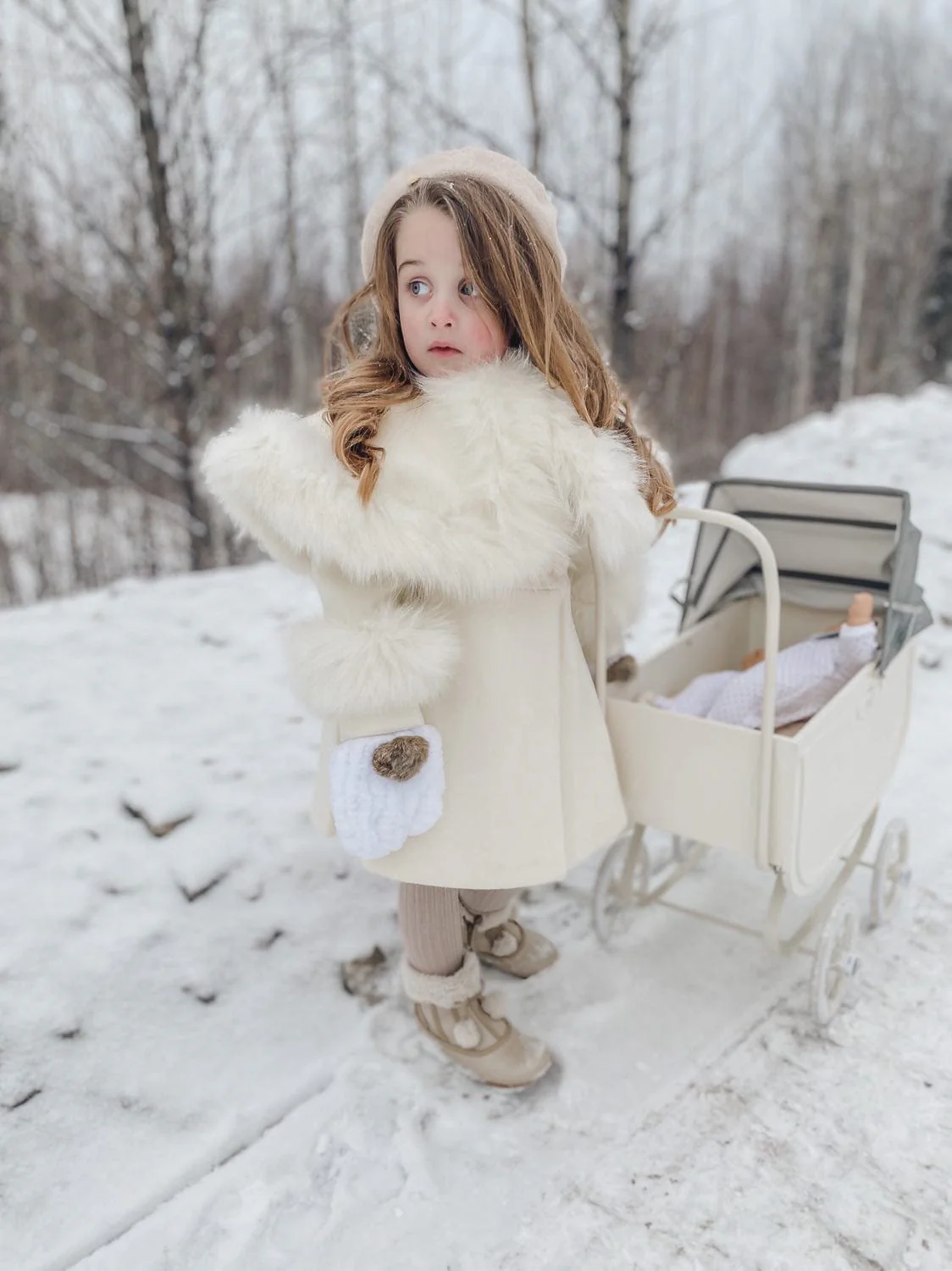 Evie Ivory Wool Capelet - Image 8
