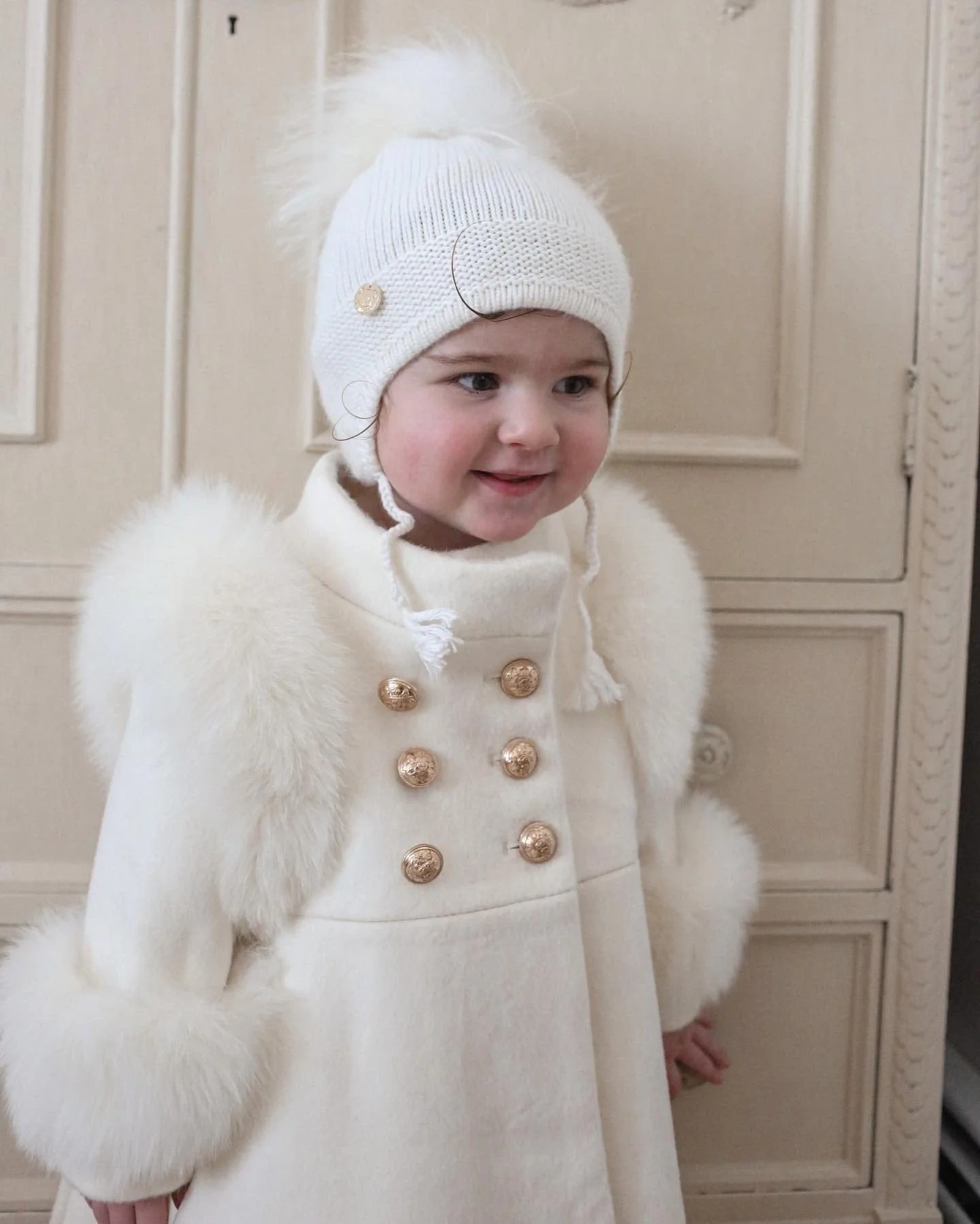 Evie Ivory Wool Coat - Image 12