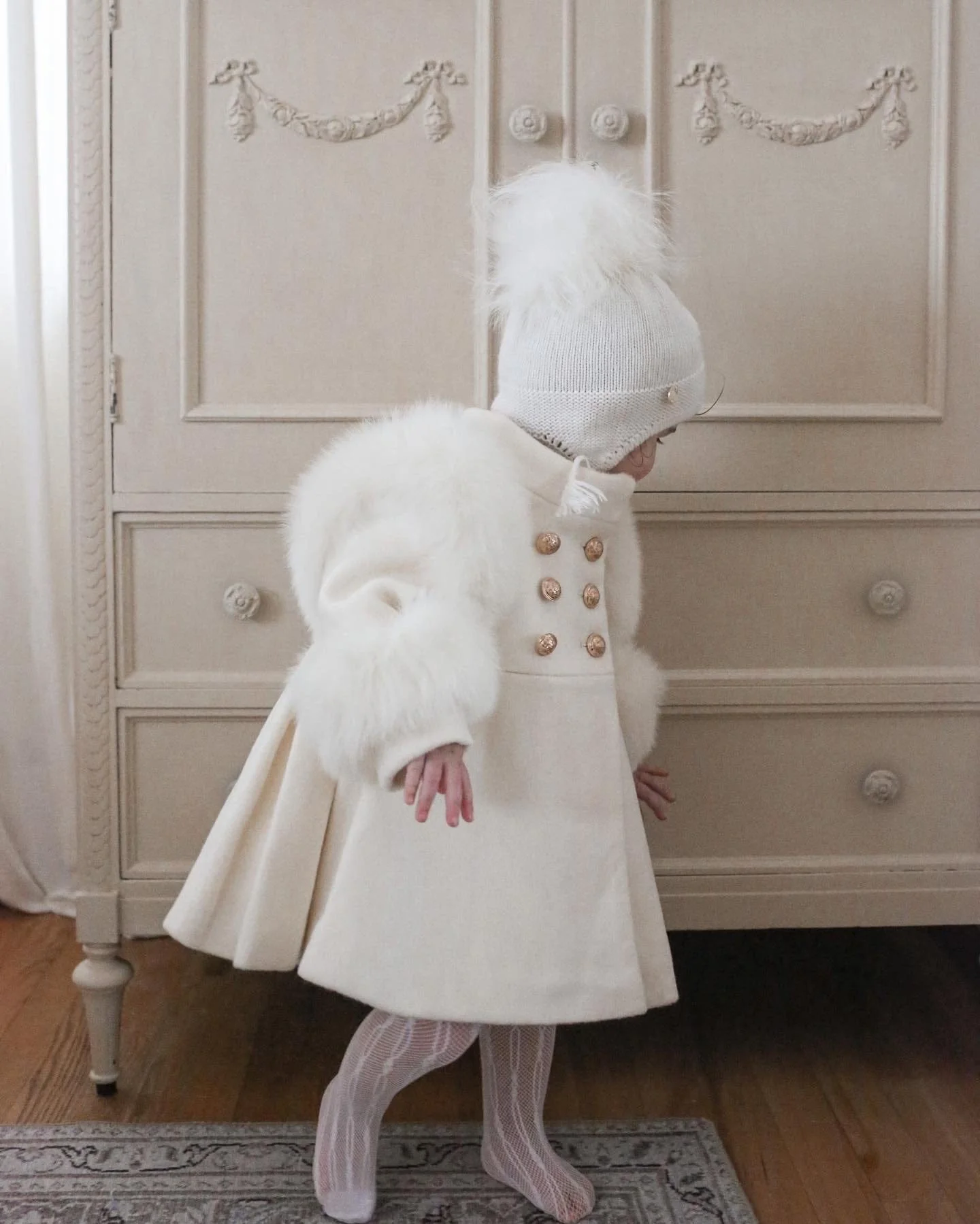 Evie Ivory Wool Coat - Image 13