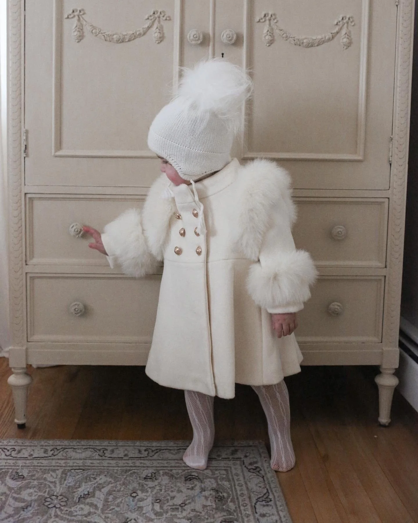 Evie Ivory Wool Coat - Image 14