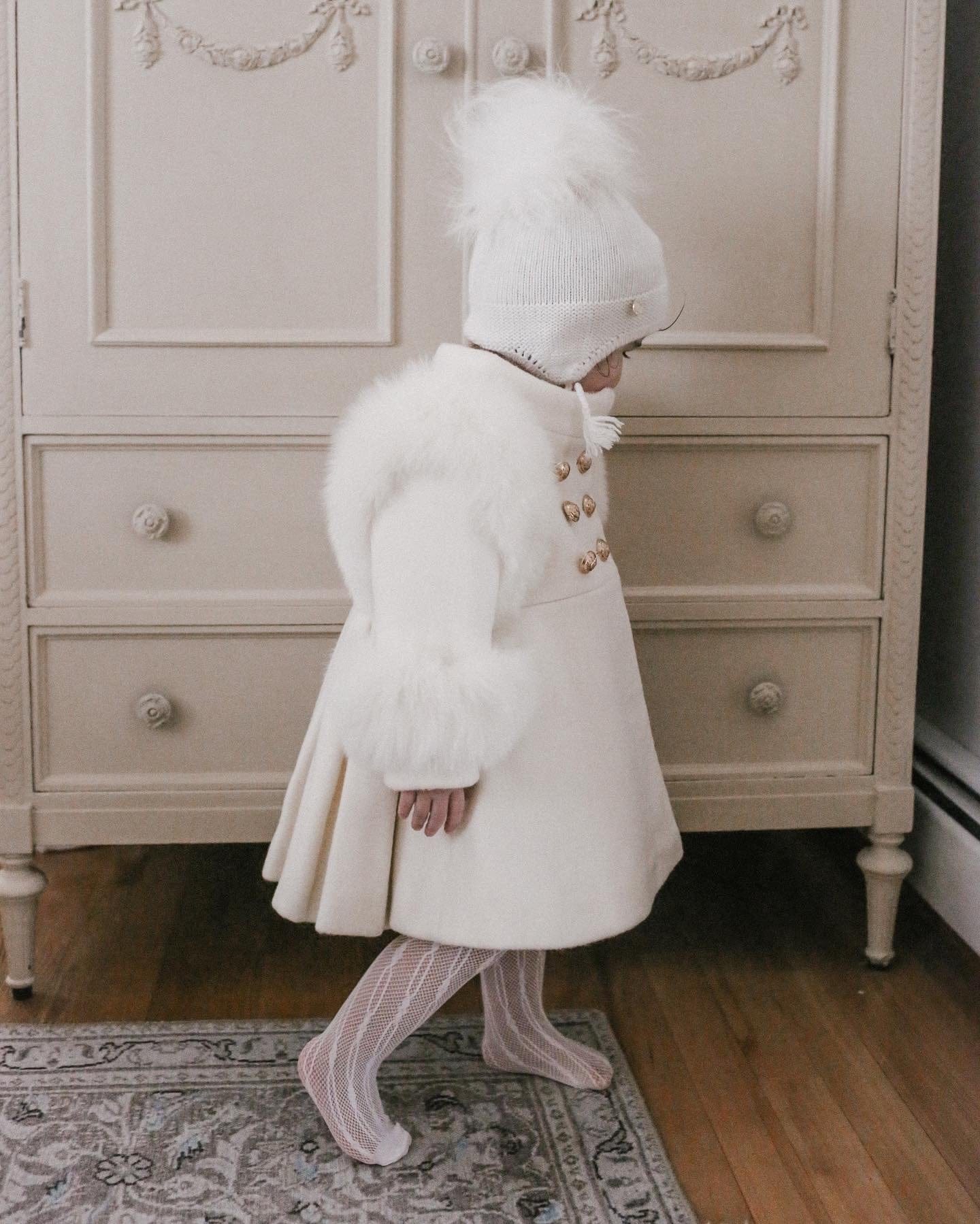 Evie Ivory Wool Coat - Image 16