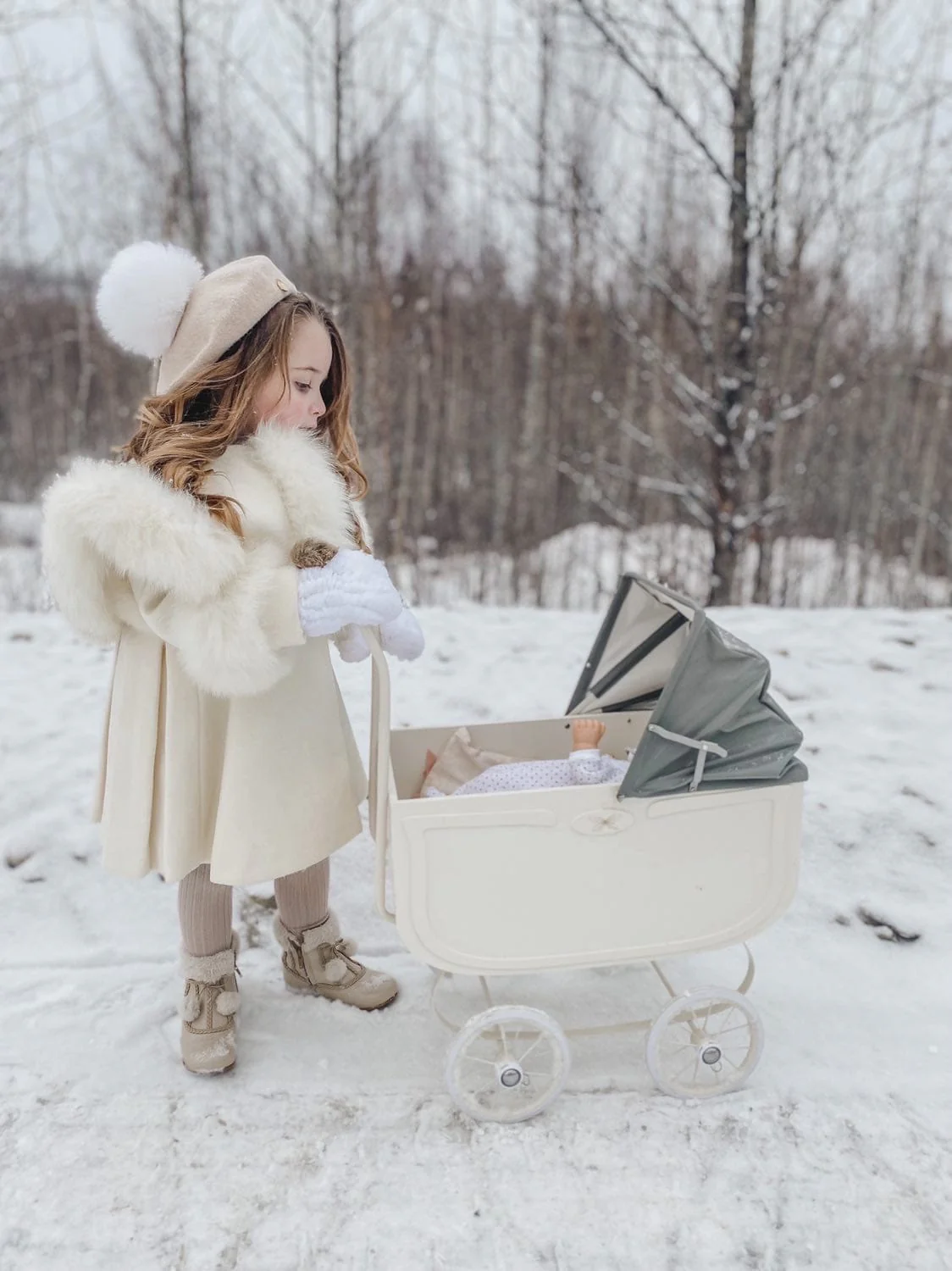 Evie Ivory Wool Coat - Image 17