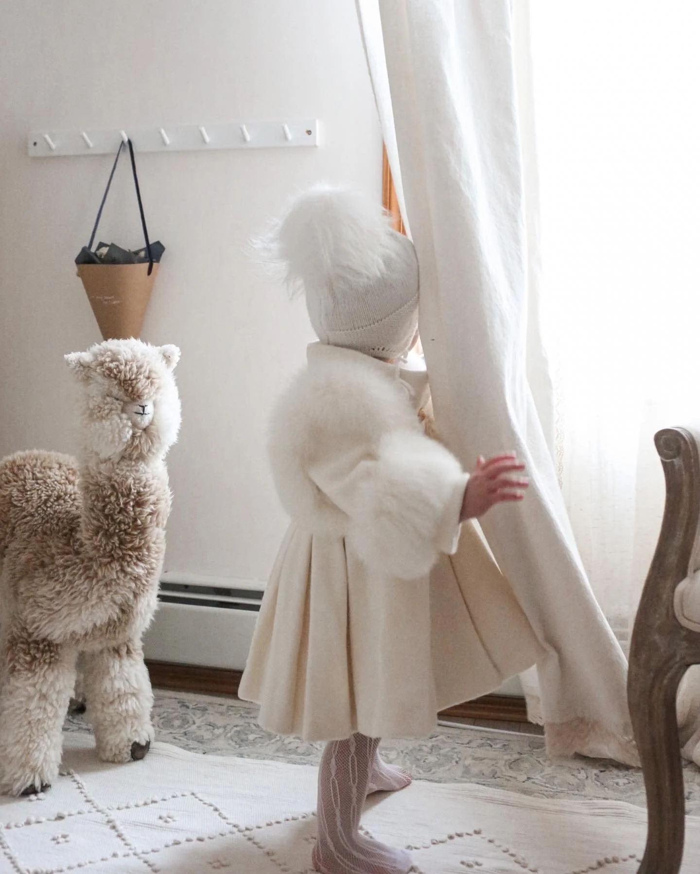 Evie Ivory Wool Coat - Image 19