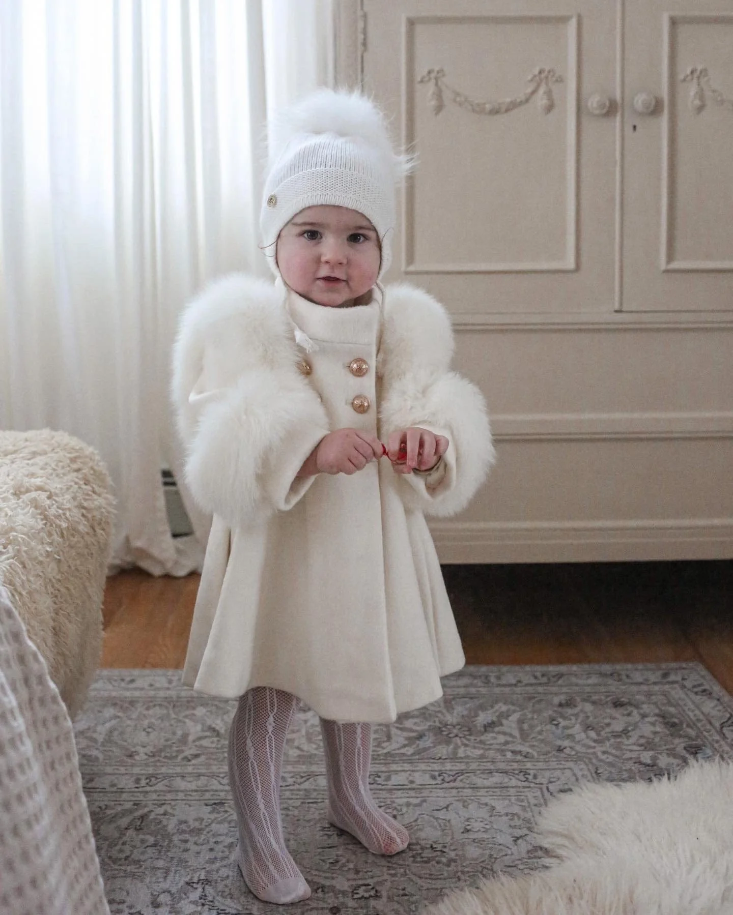 Evie Ivory Wool Coat - Image 21