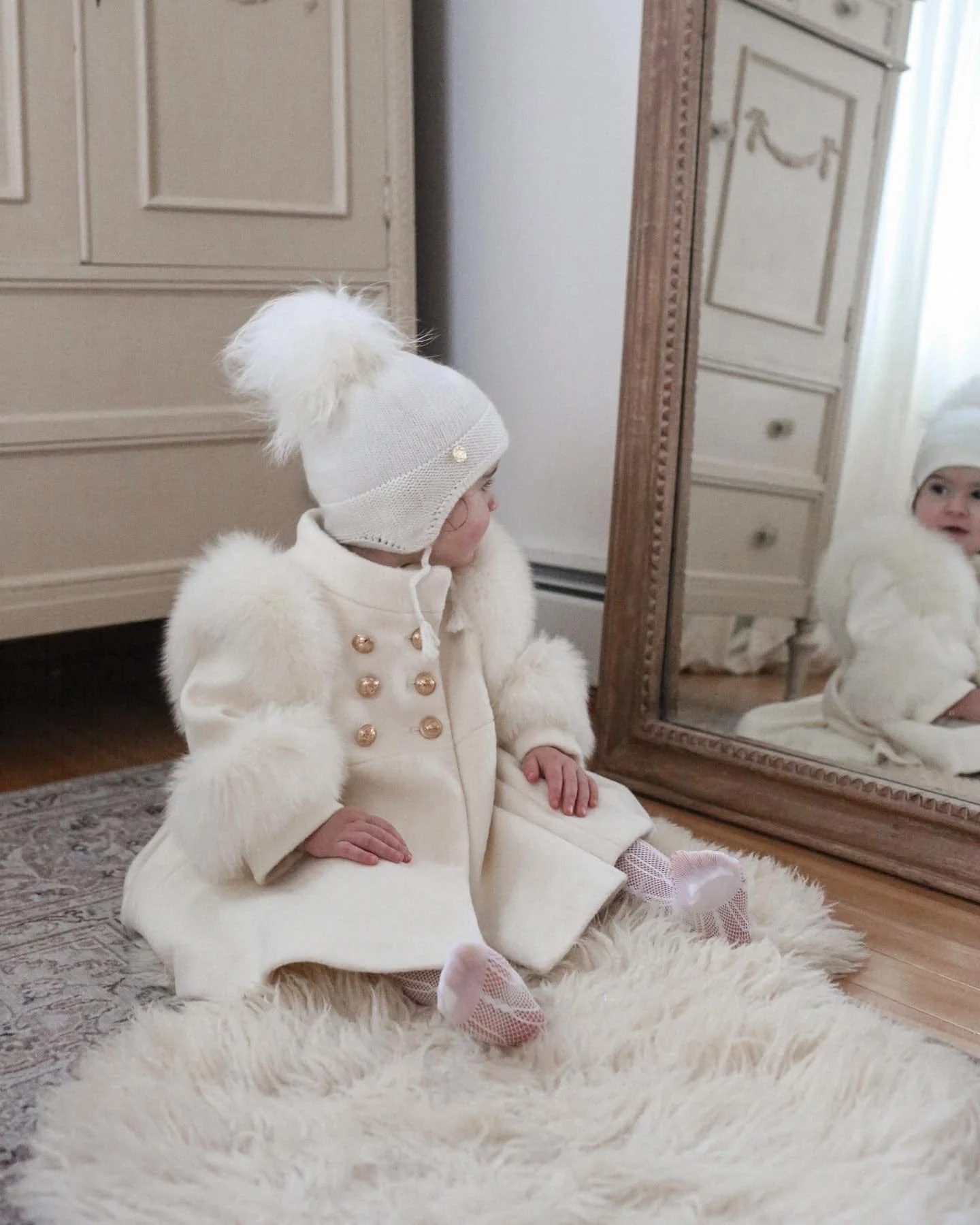 Evie Ivory Wool Coat - Image 23