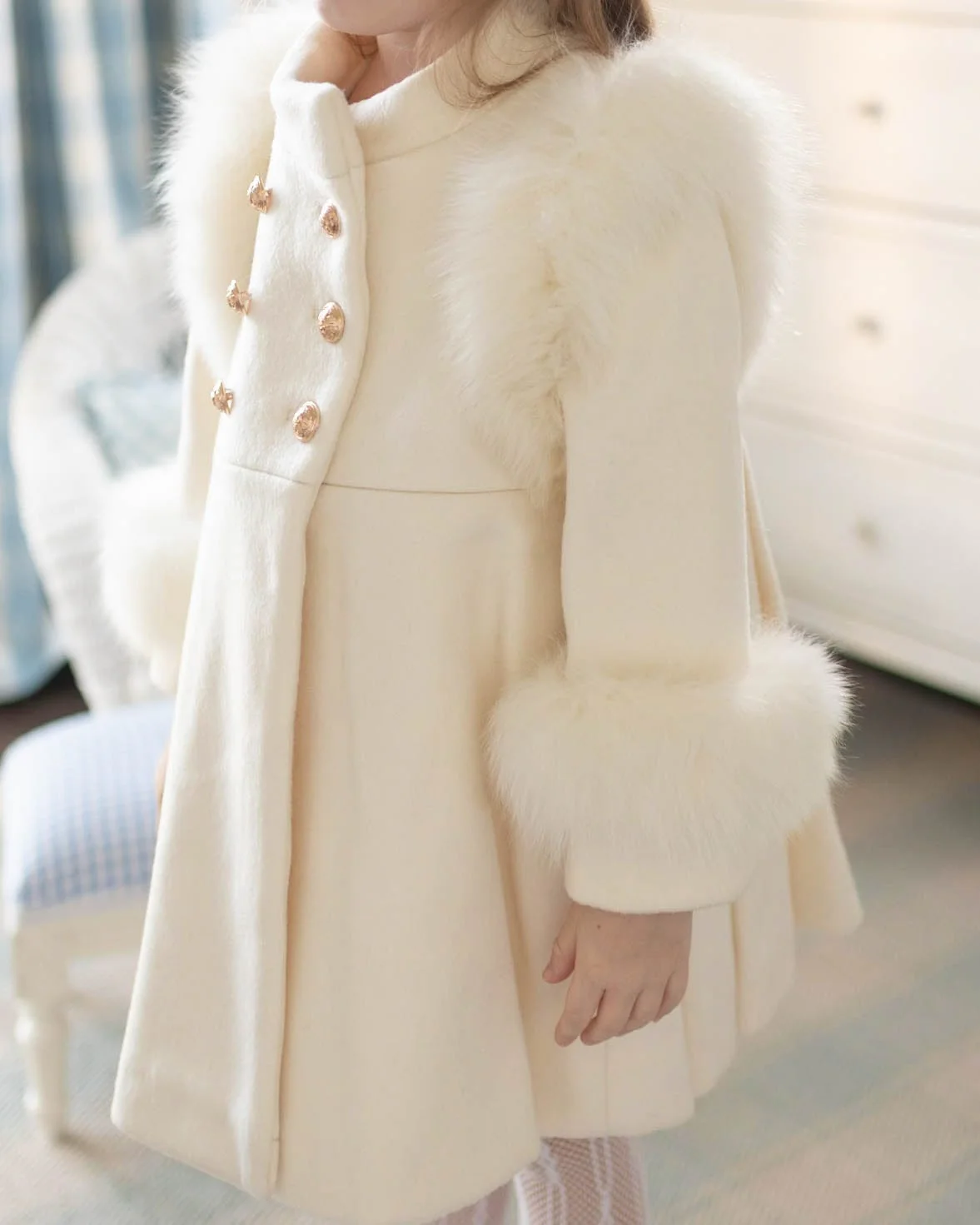 Evie Ivory Wool Coat - Image 31