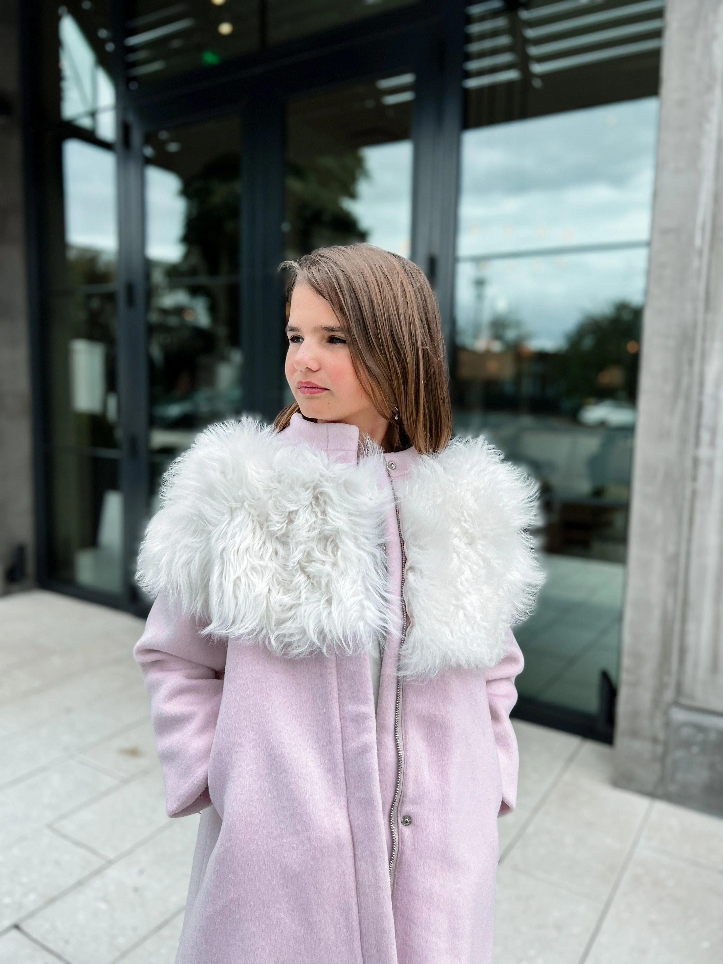 Faina Pink Wool Coat - Image 2