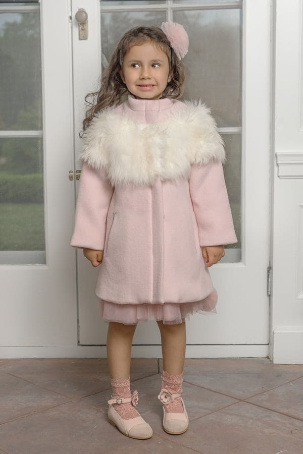 Faina Pink Wool Coat - Image 3