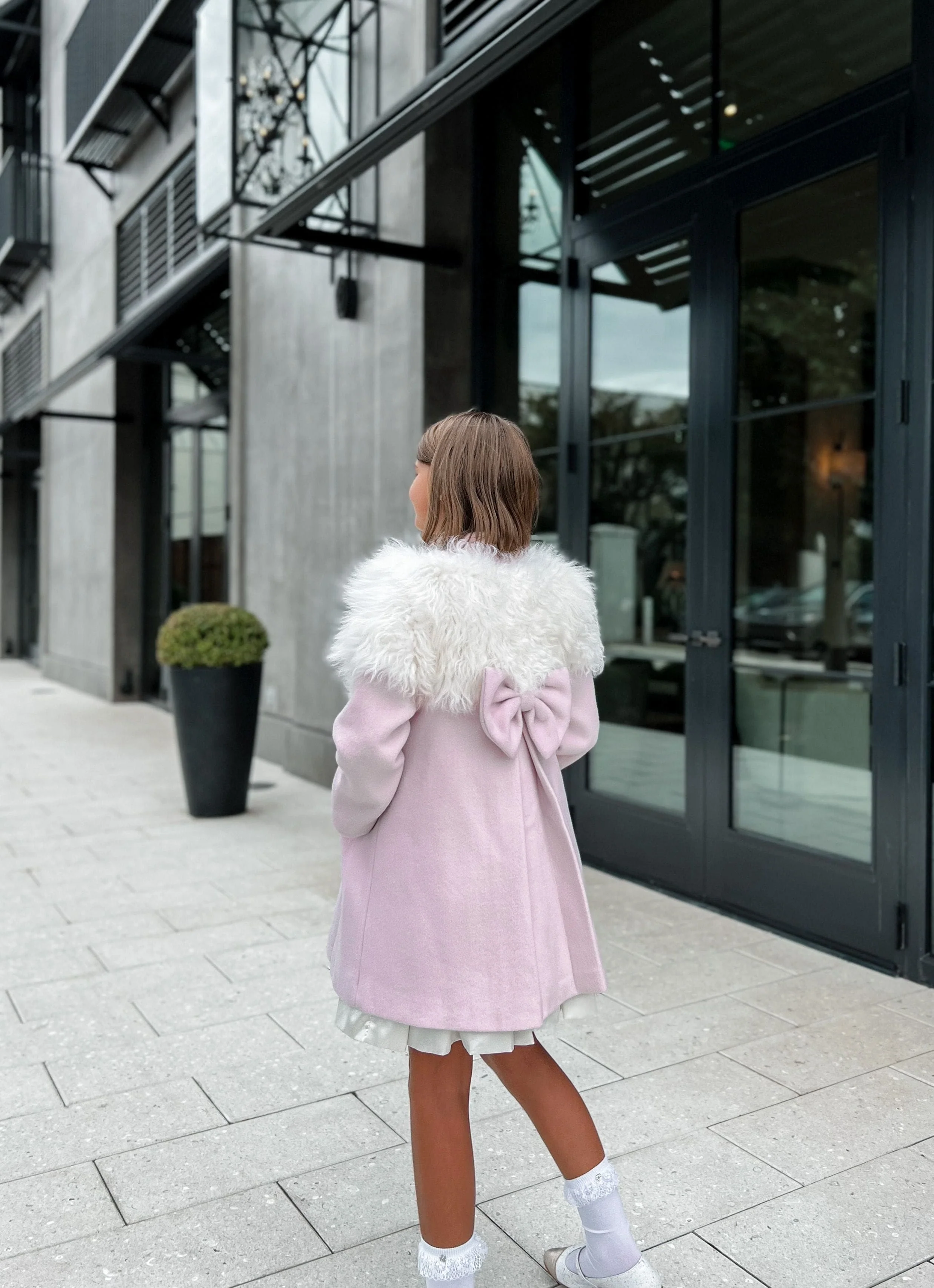 Faina Pink Wool Coat - Image 4