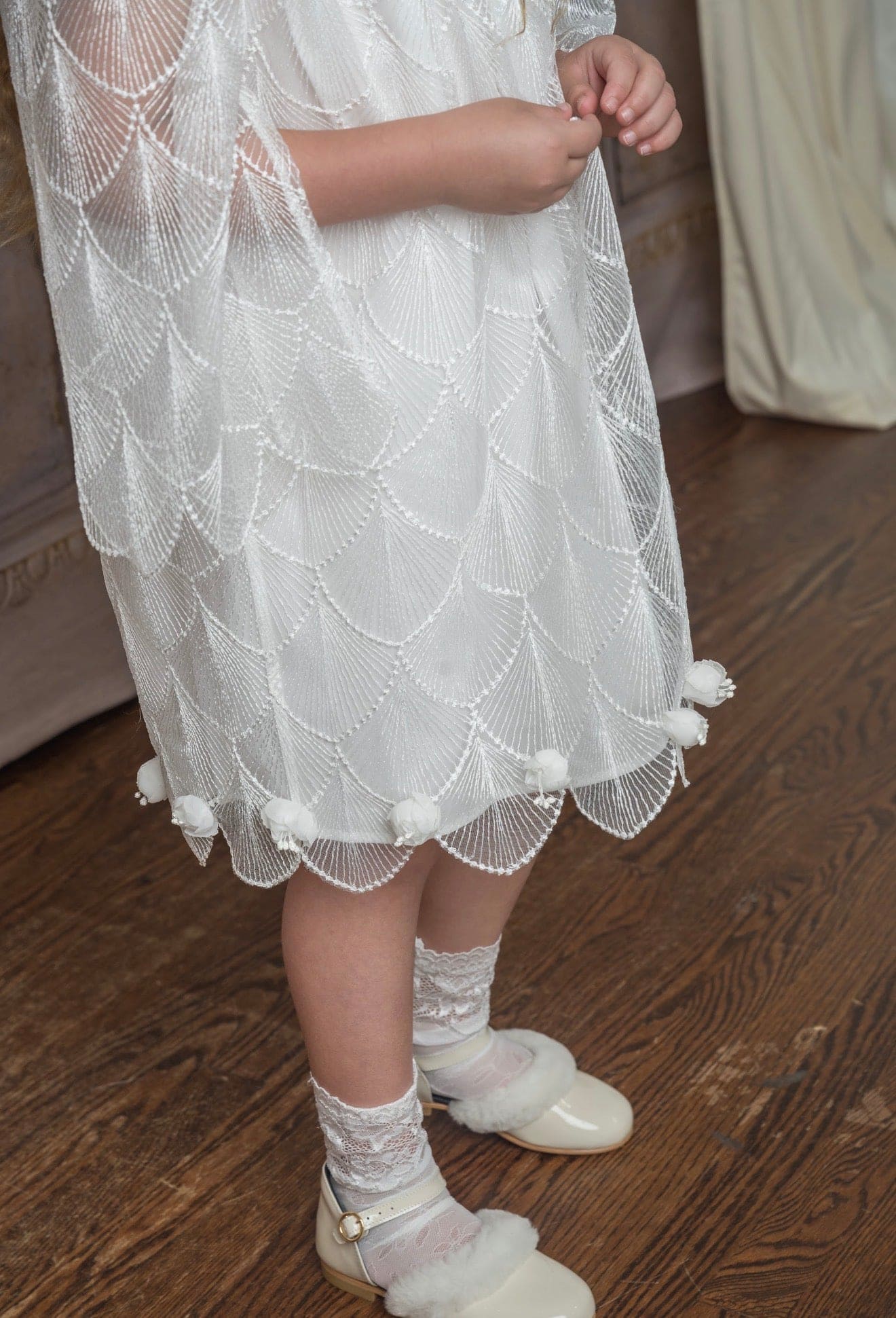 Faith White Scallop Dress - Image 11