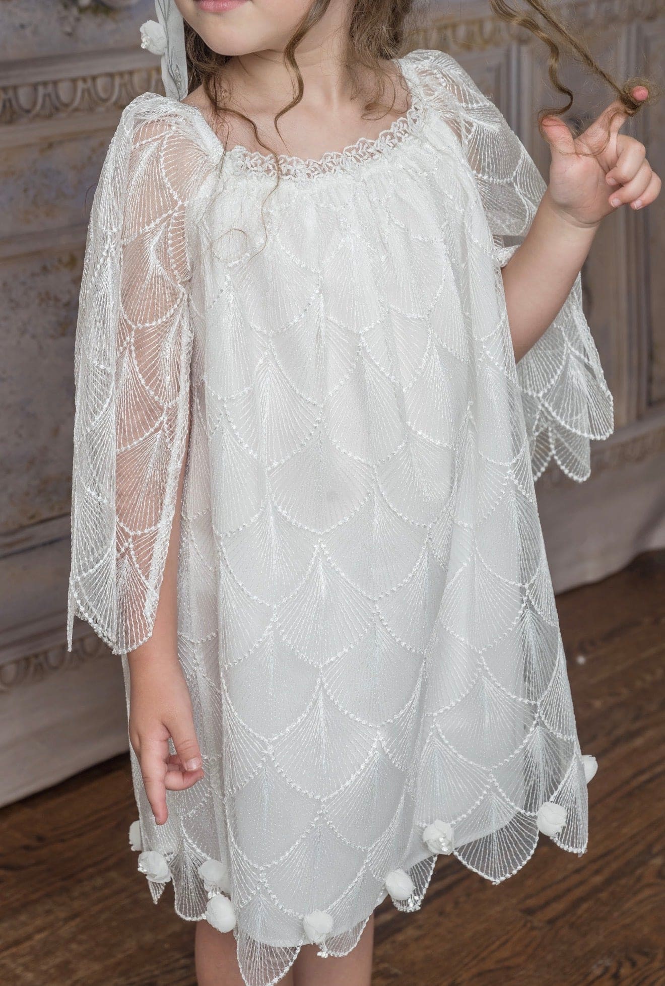 Faith White Scallop Dress - Image 12