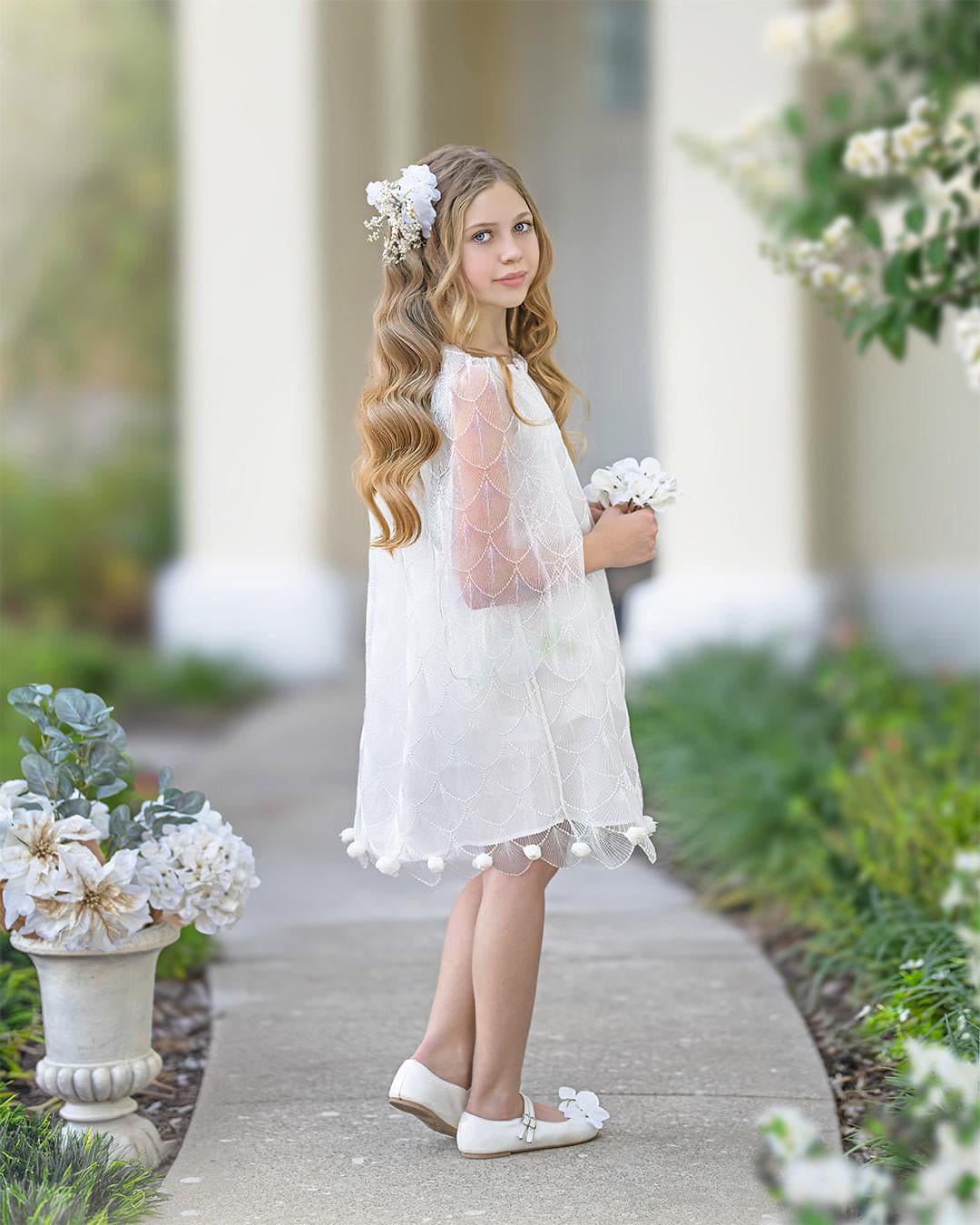 Faith White Scallop Dress - Image 13