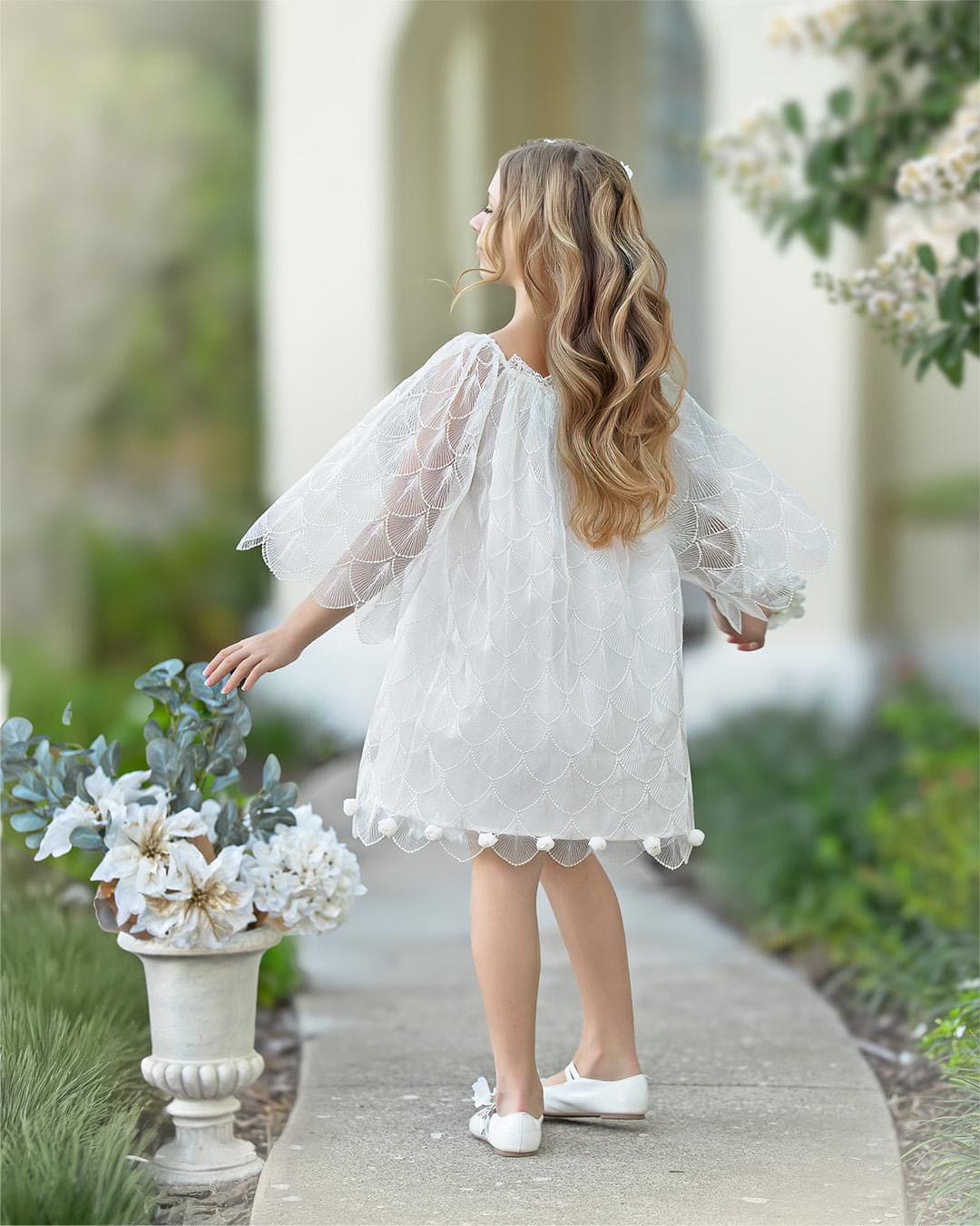 Faith White Scallop Dress - Image 15