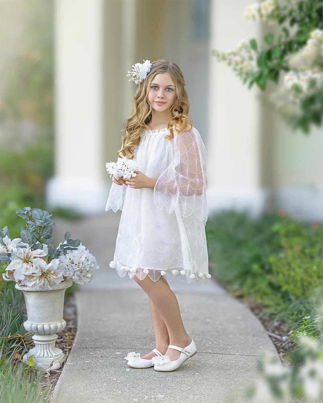 Faith White Scallop Dress - Image 16