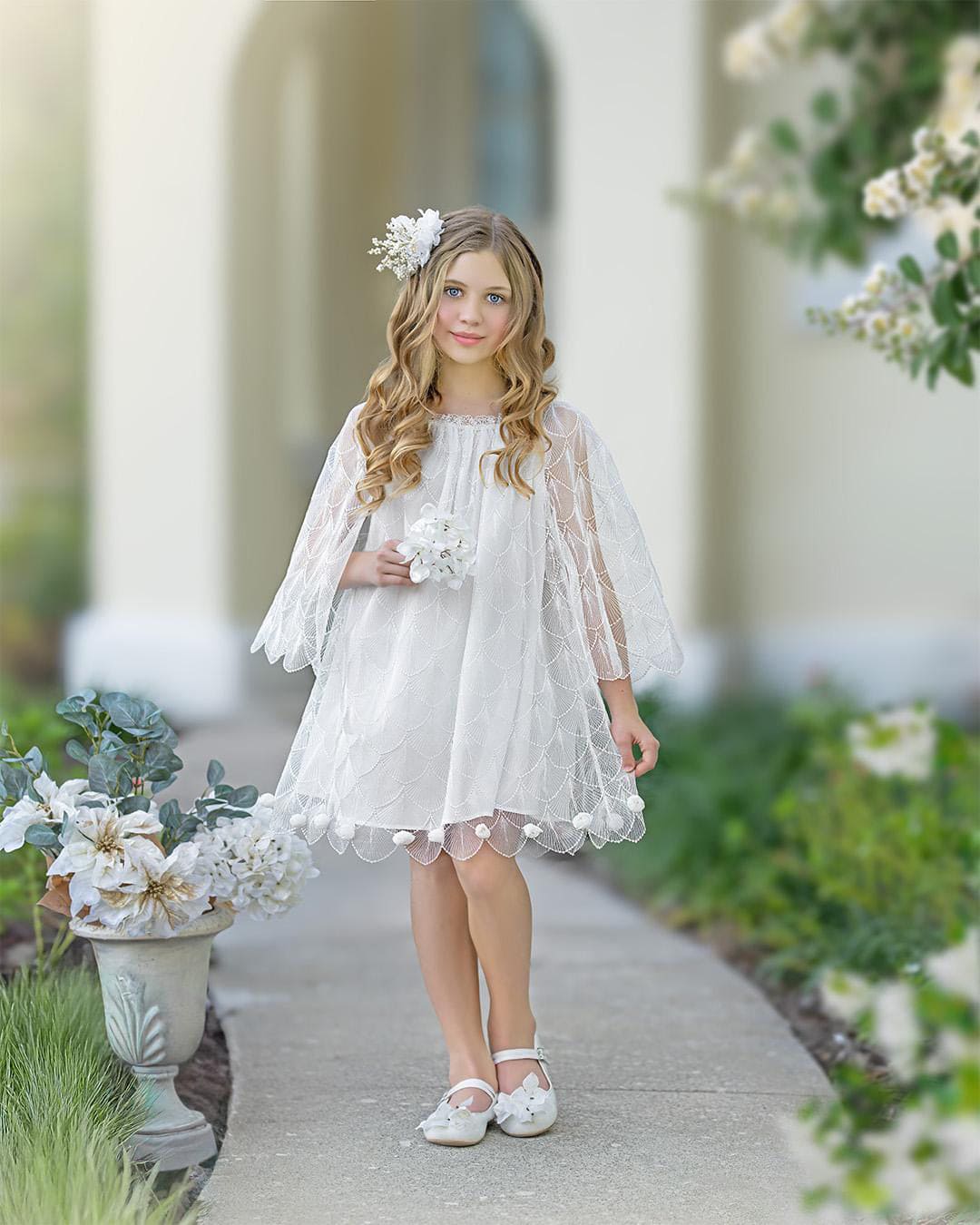 Faith White Scallop Dress - Image 2