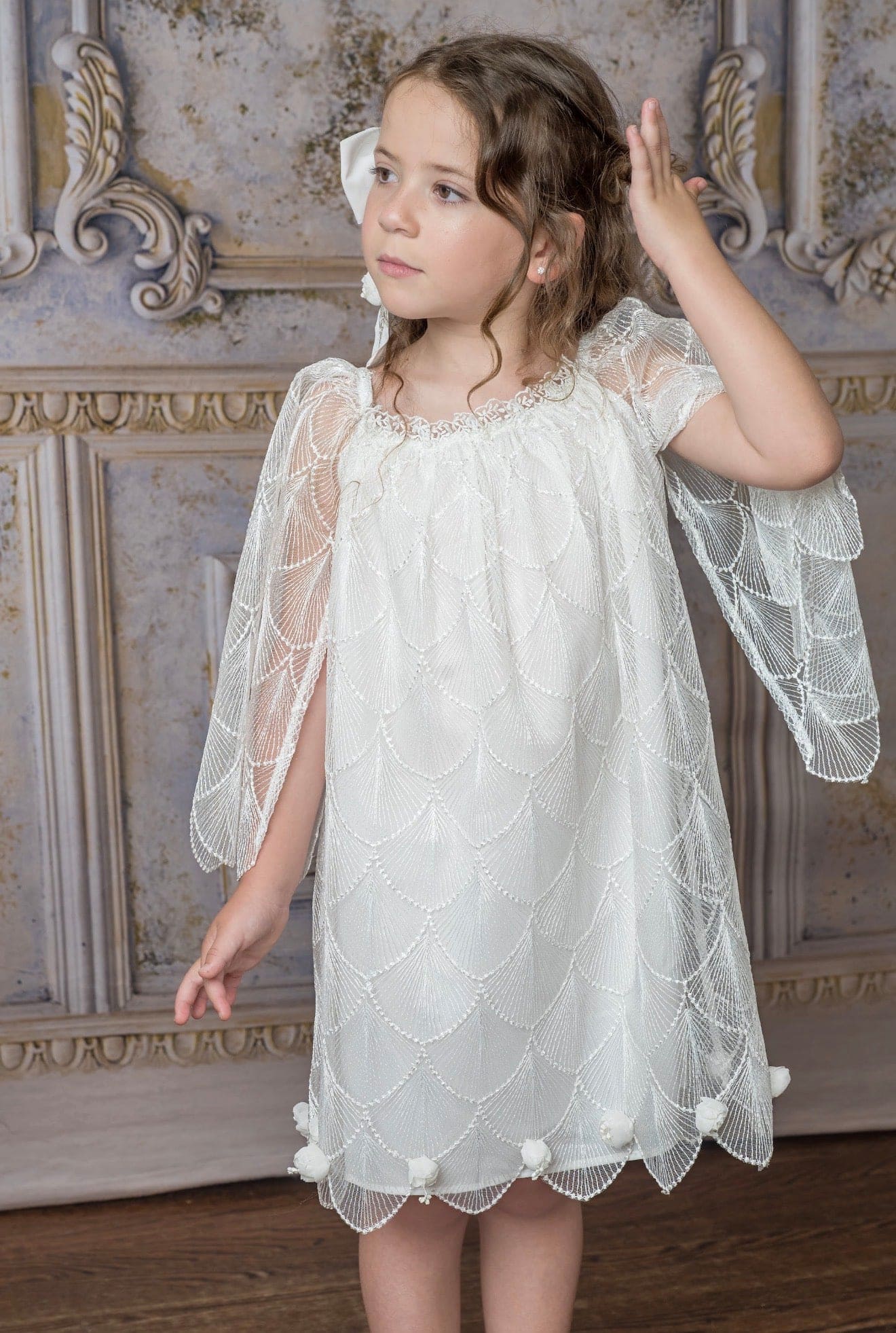 Faith White Scallop Dress - Image 3