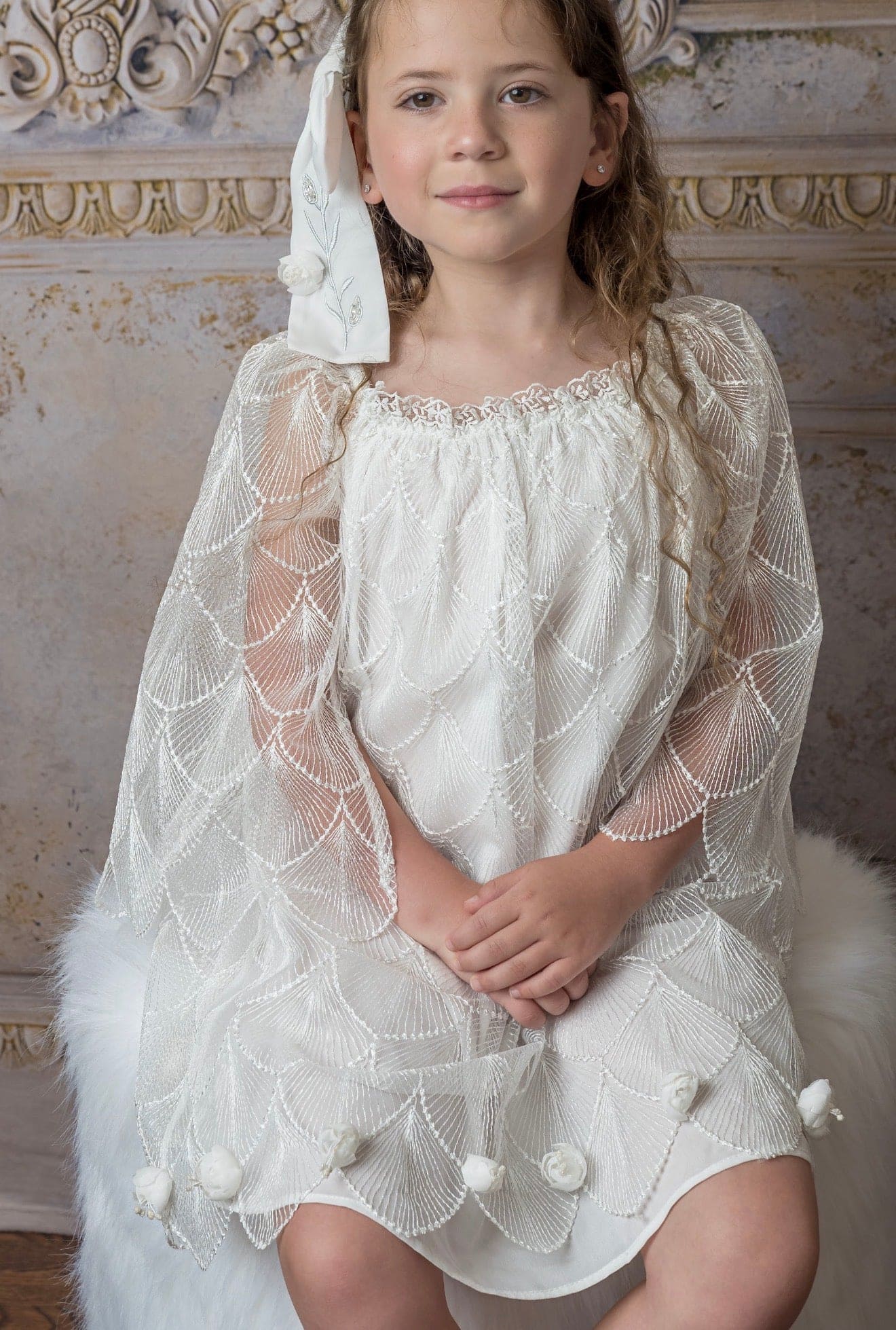 Faith White Scallop Dress - Image 6