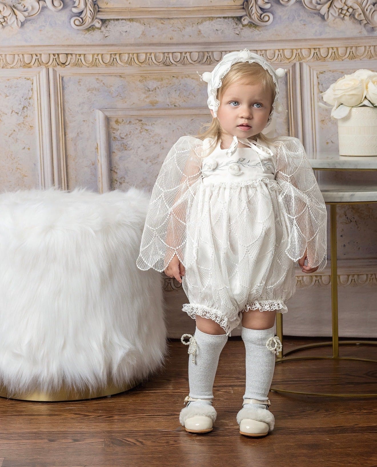 Faith White Scallop Lace Romper - Image 2