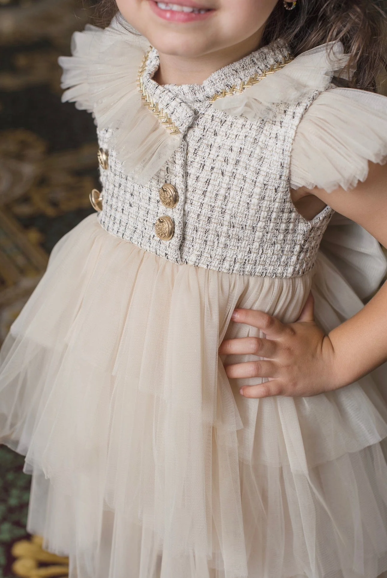 Fira Tweed and Tulle Dress - Image 7