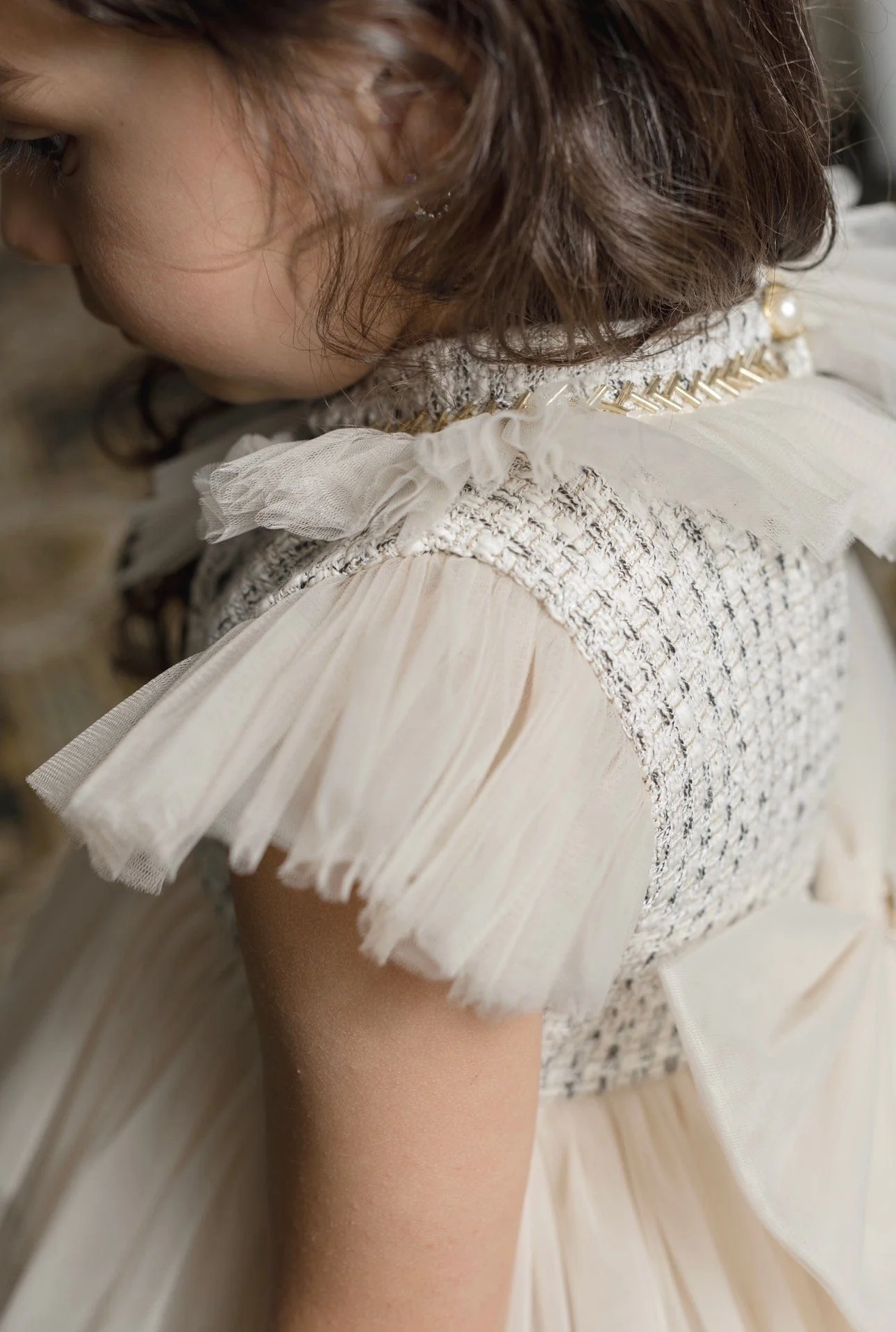 Fira Tweed and Tulle Dress - Image 8