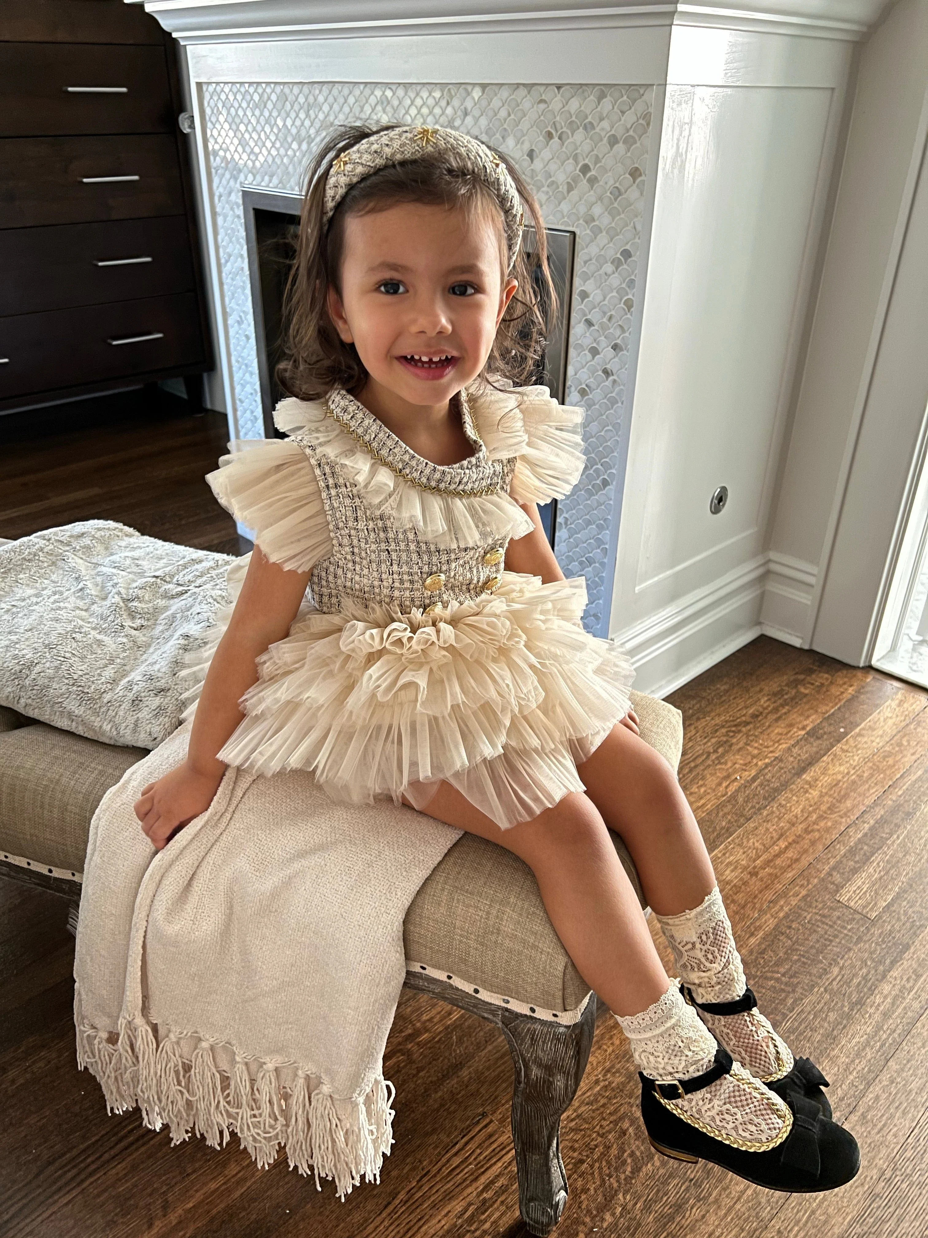 Fira Tweed and Tulle Romper - Image 15