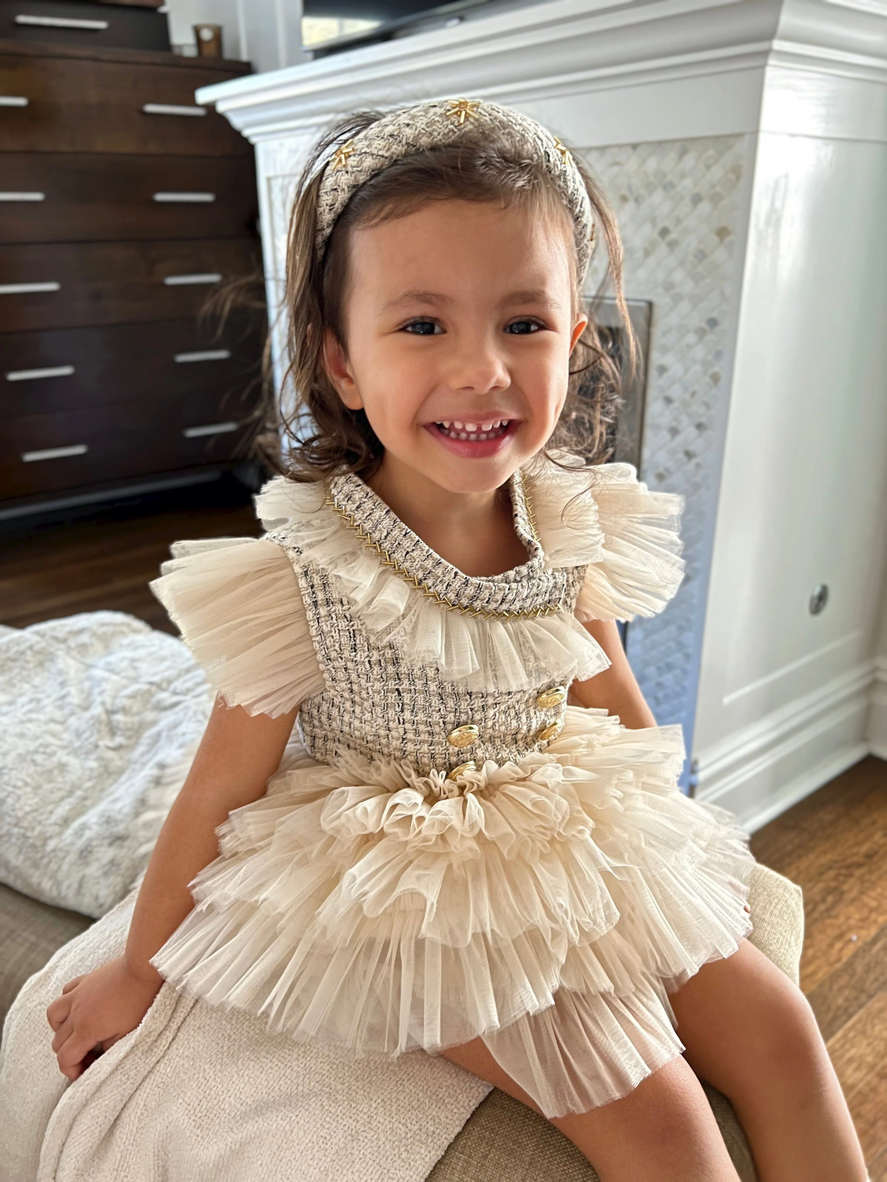 Fira Tweed and Tulle Romper - Image 25