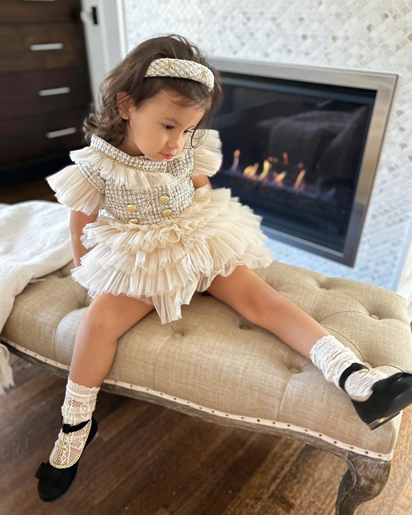 Fira Tweed and Tulle Romper - Image 28