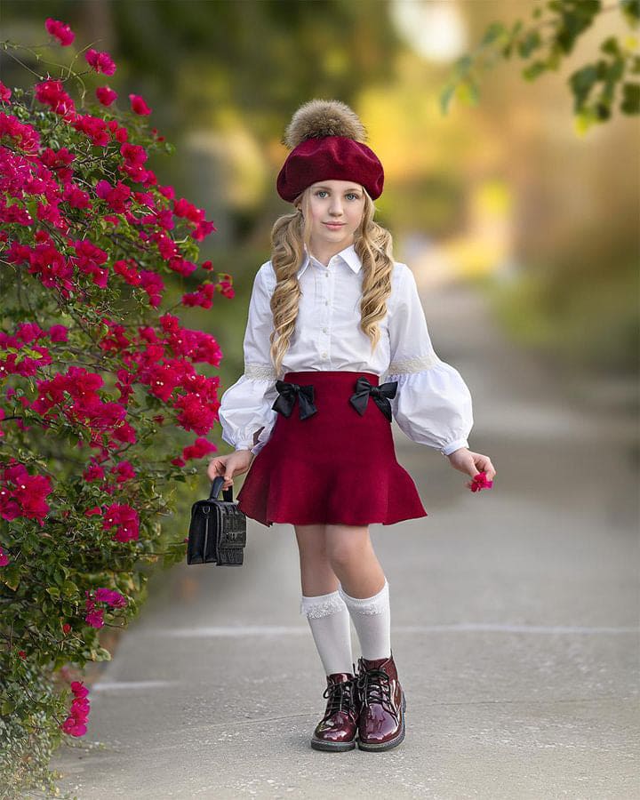 Flare Skirt with Satin Bows - Image 10